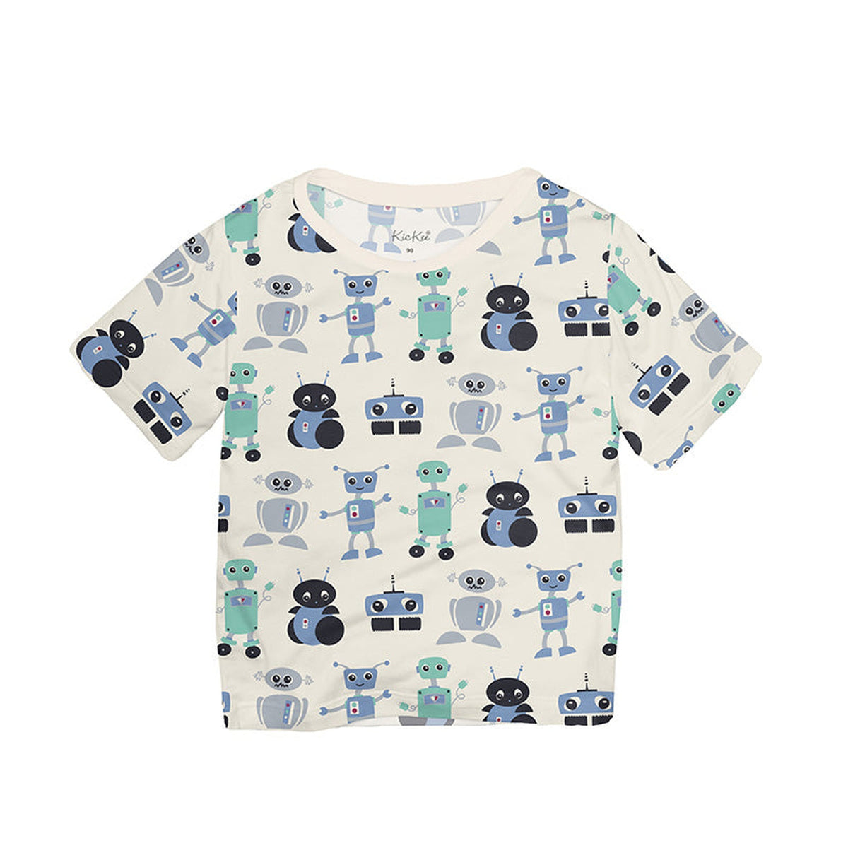 Robots ロボット柄のキッズ半袖クルーネックTシャツ 正面