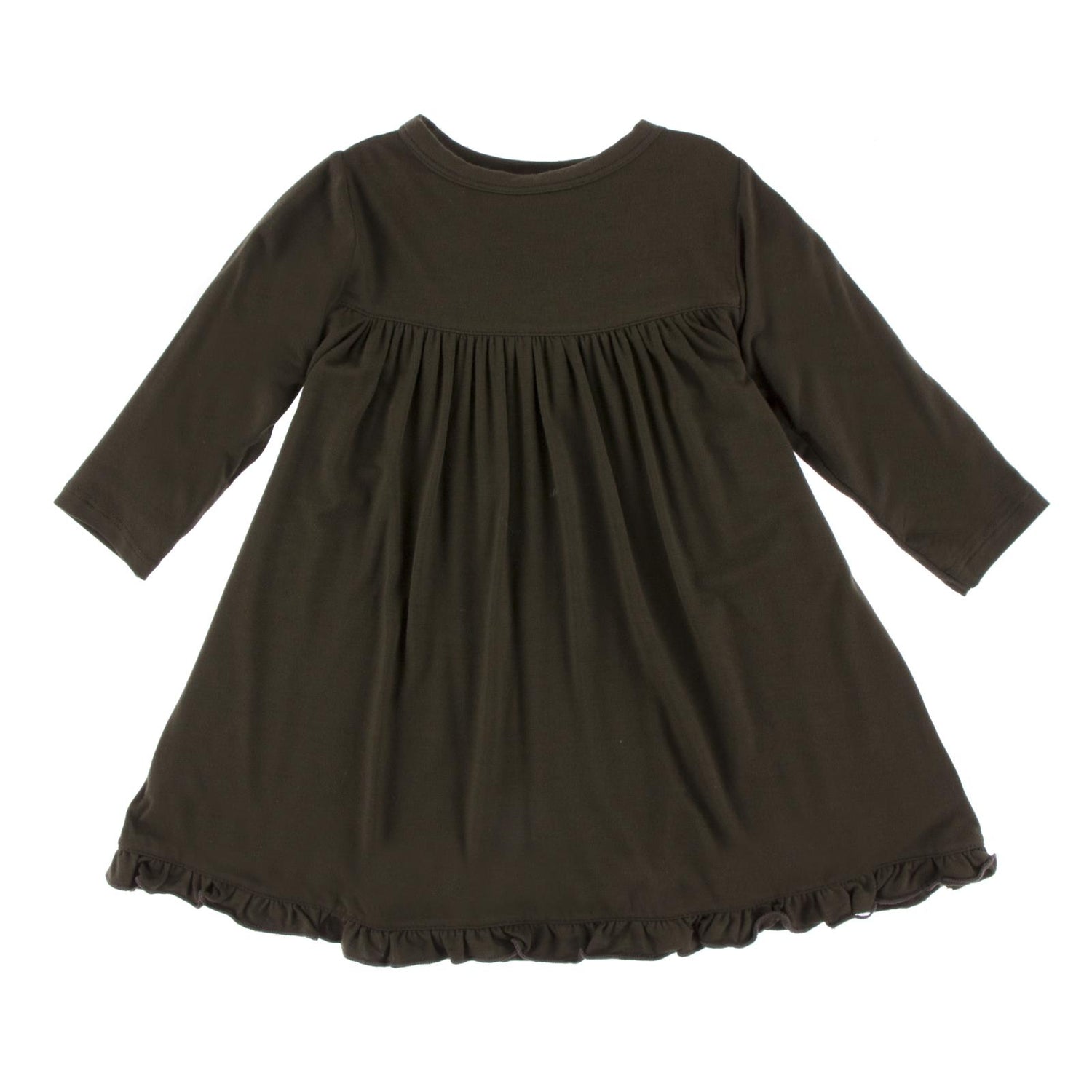 Classic Long Sleeve Swing Dress in Bark