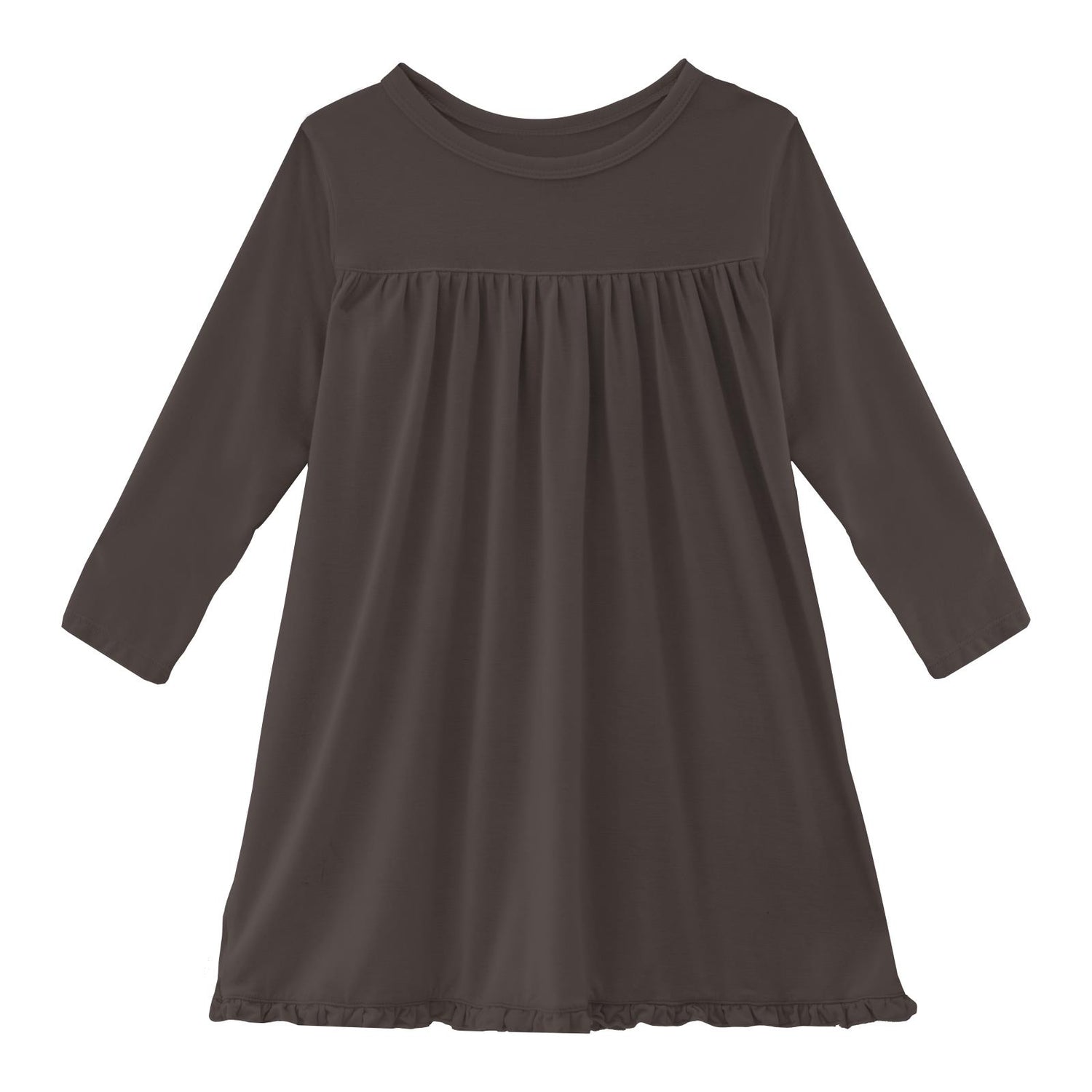 Classic Long Sleeve Swing Dress in Bark