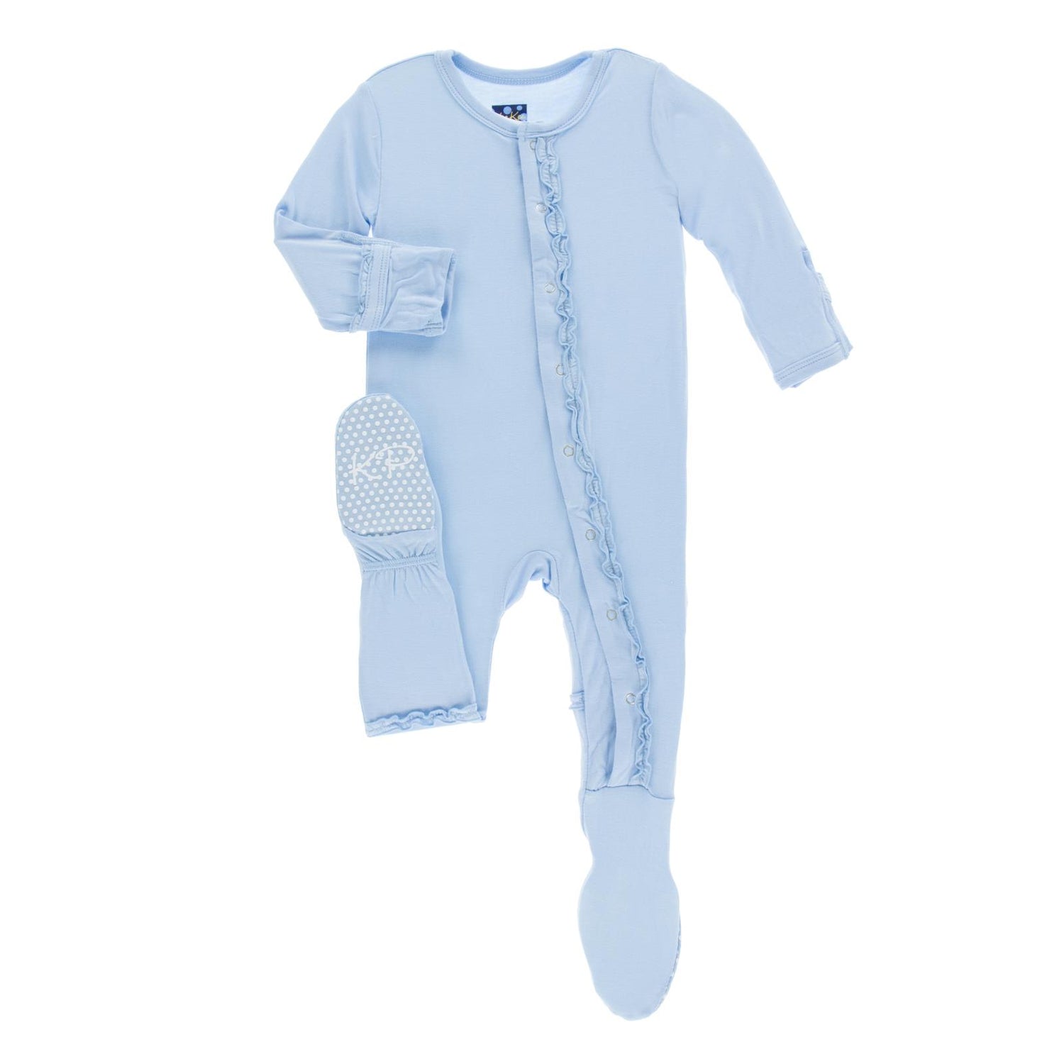 Basic Muffin Ruffle Footie in Pond