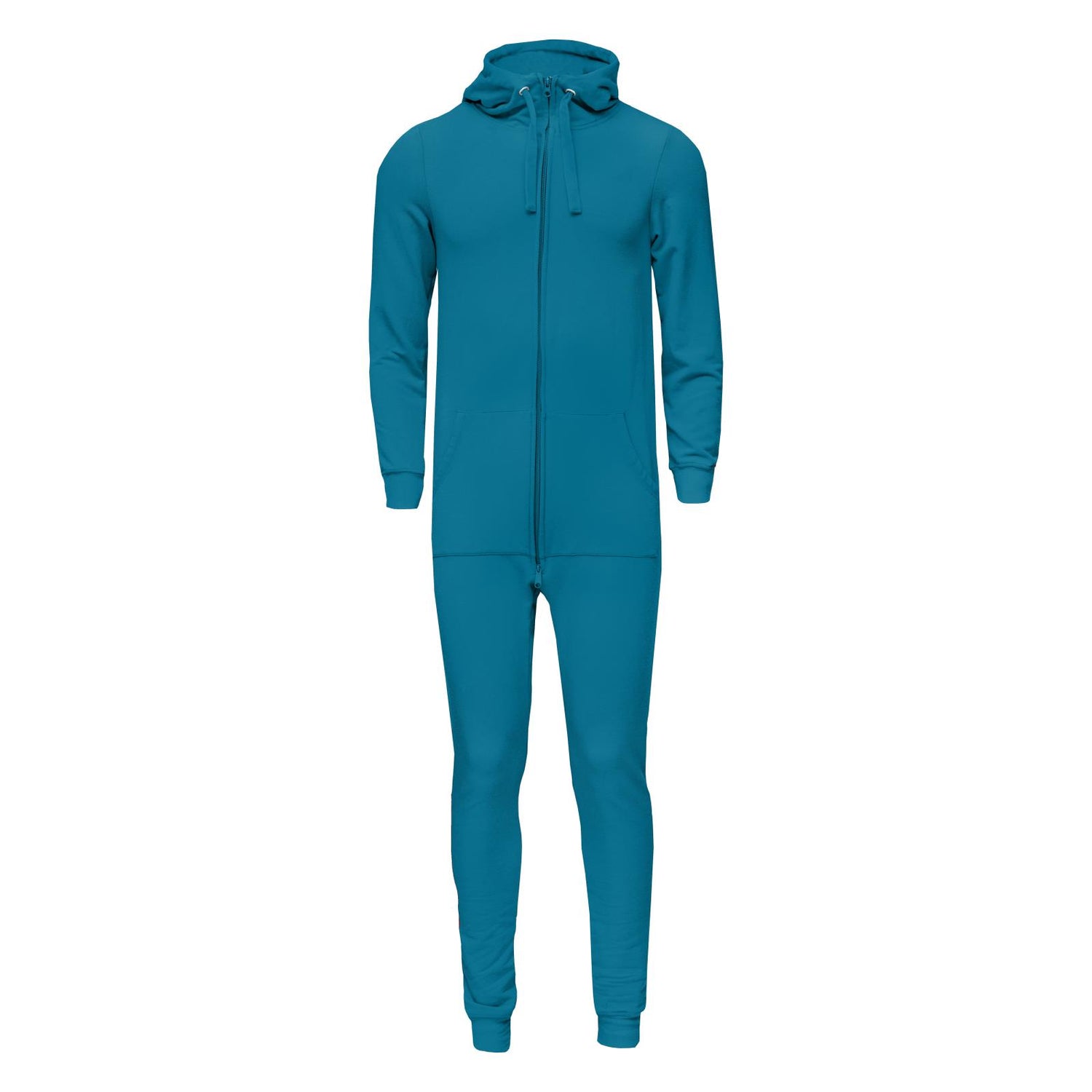 Adult Fleece Jumpsuit with Hood in Cerulean Blue