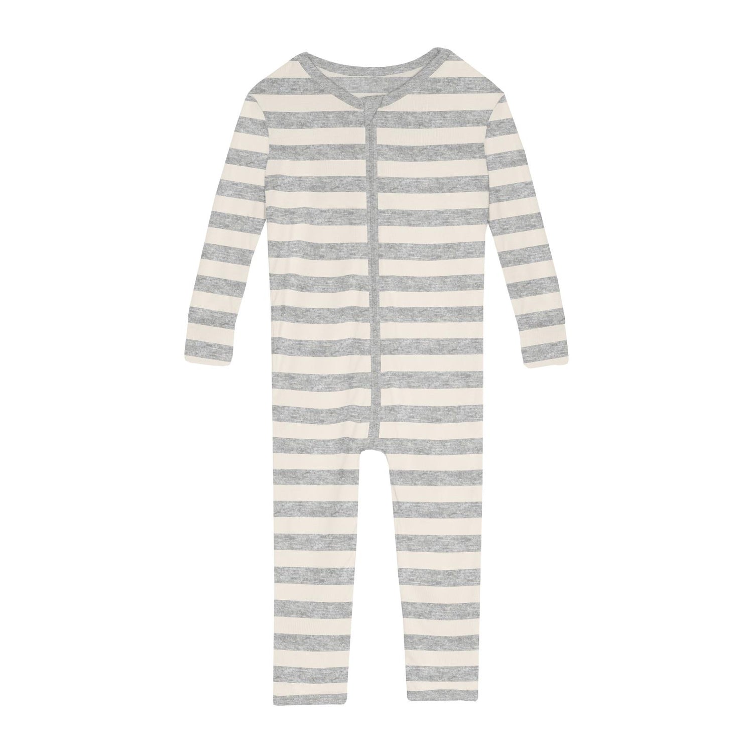 Print Convertible Sleeper with Zipper in Heathered Mist Sweet Stripe