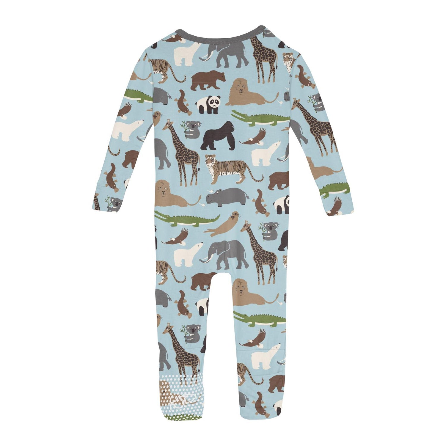 Print Convertible Sleeper with Zipper in Spring Sky Zoo