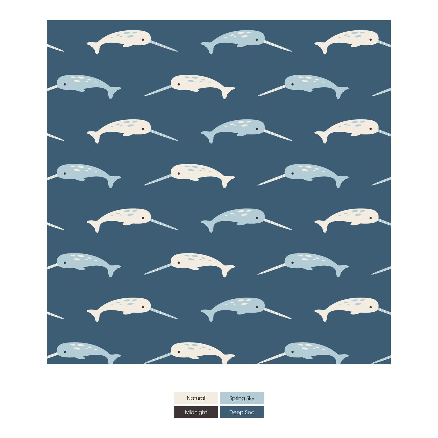 Print Adult Fleece Jumpsuit with Hood in Deep Sea Narwhal