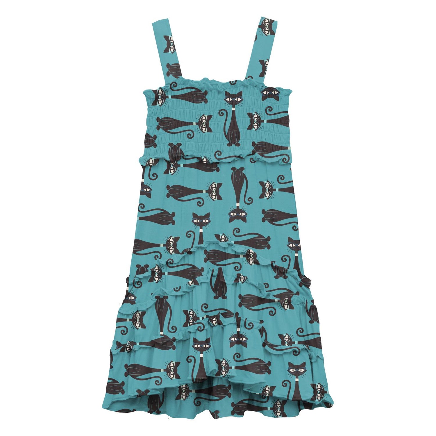 Print Woven Sundress in Glacier Cool Cats