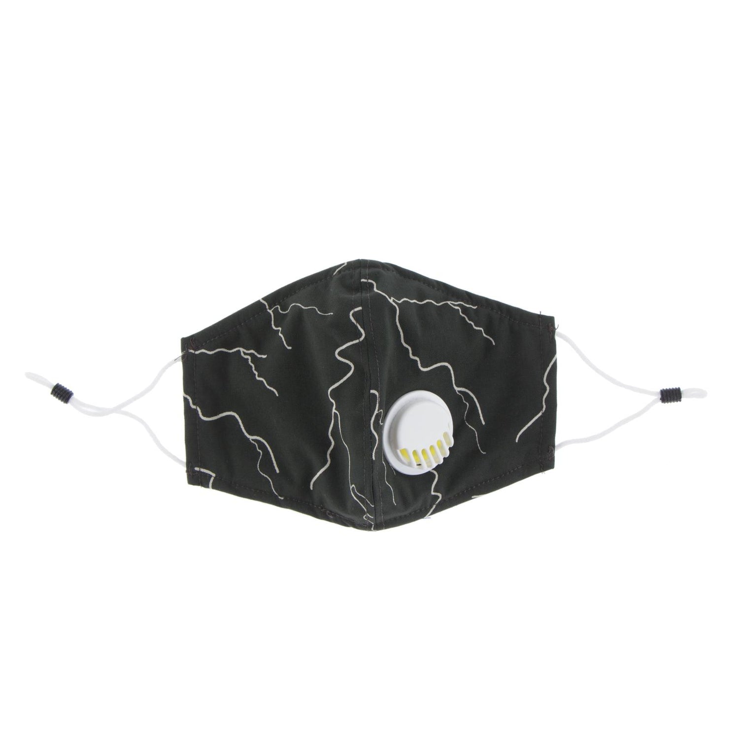Print Waterproof Mask with Covered Vent and Filter for Kids in Zebra Lightning