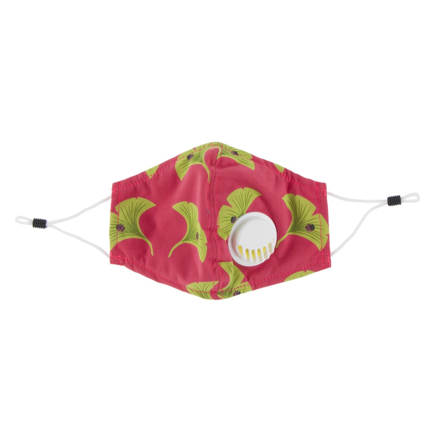 Print Waterproof Mask with Covered Vent and Filter for Kids in Red Ginger Ginkgo