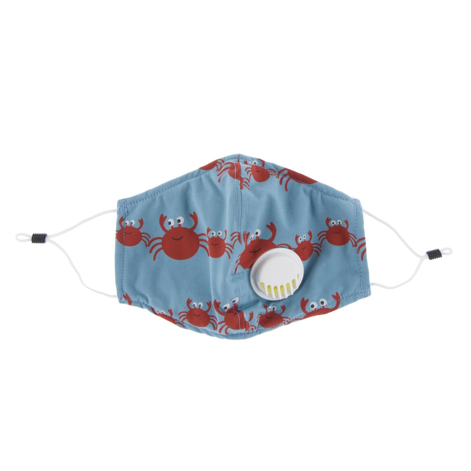 Print Waterproof Mask with Covered Vent and Filter for Adults in Blue Moon Crab Family