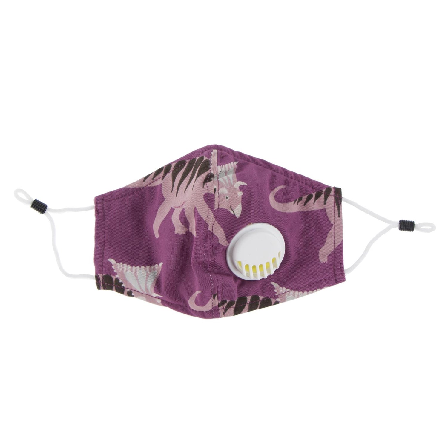 Print Waterproof Mask with Covered Vent and Filter for Adults in Amethyst Kosmoceratops