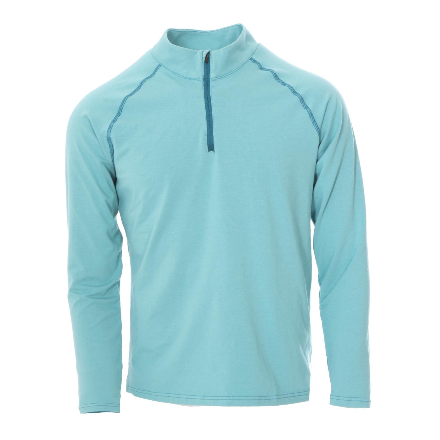 Men's Long Sleeve Luxe Jersey Sport Tee in Glacier with Oasis