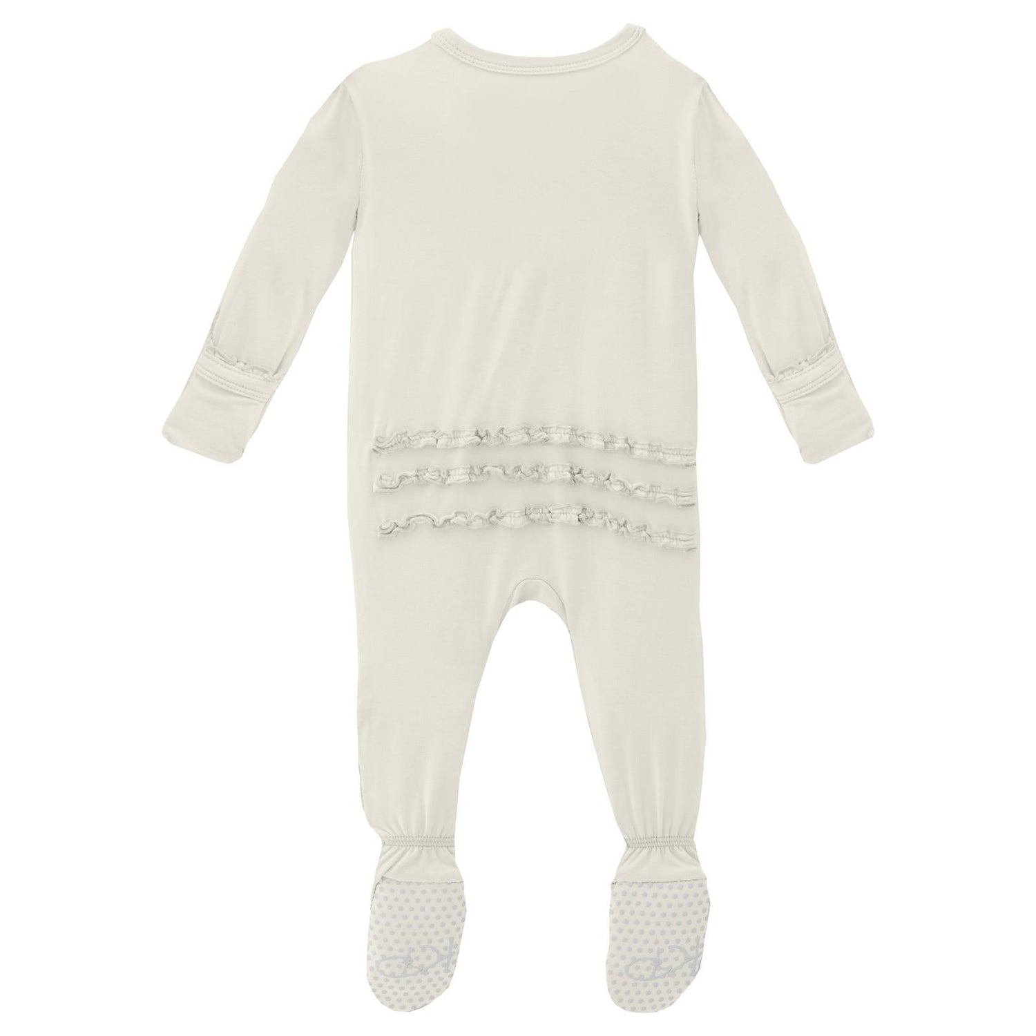 Muffin Ruffle Footie with Snaps in Natural