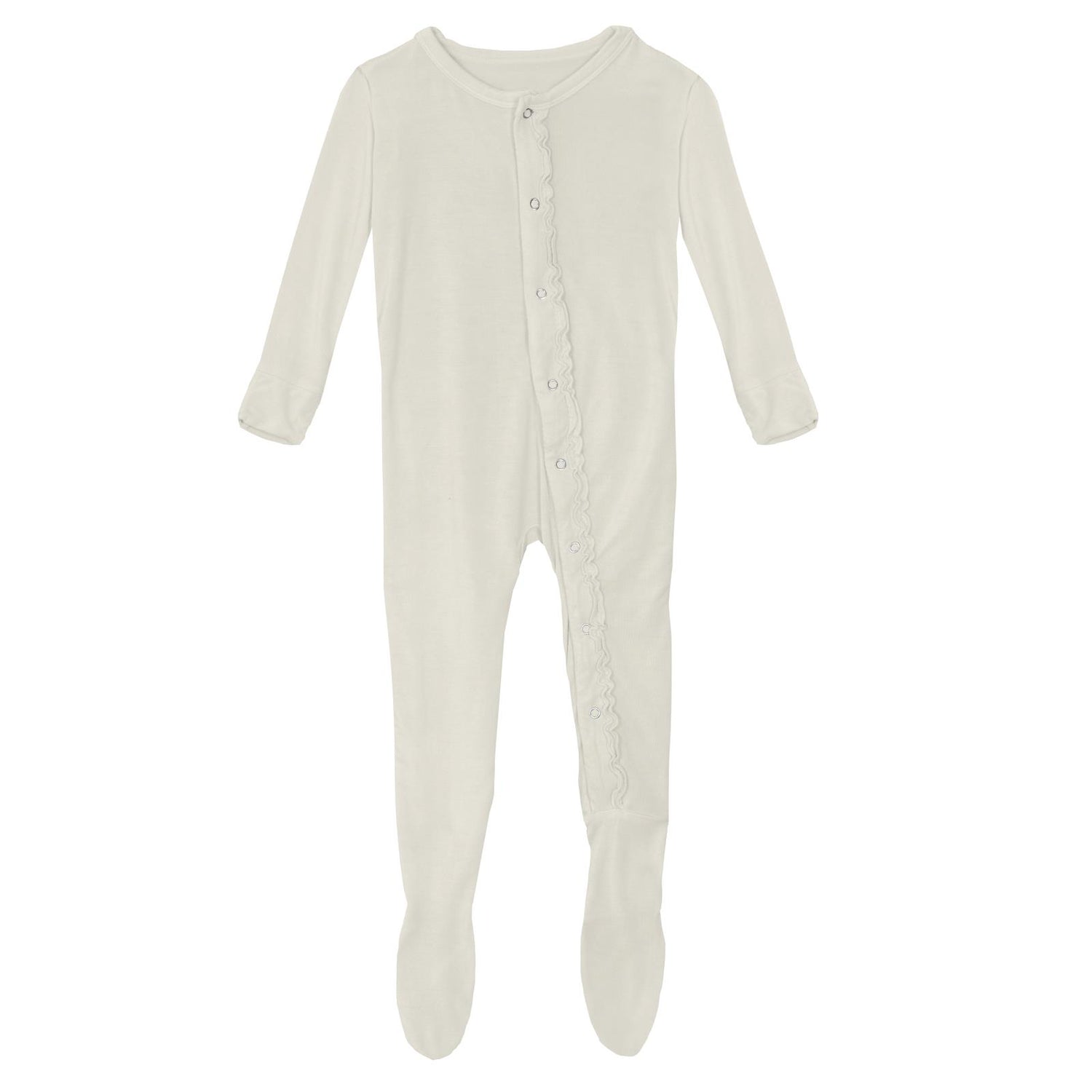 Muffin Ruffle Footie with Snaps in Natural