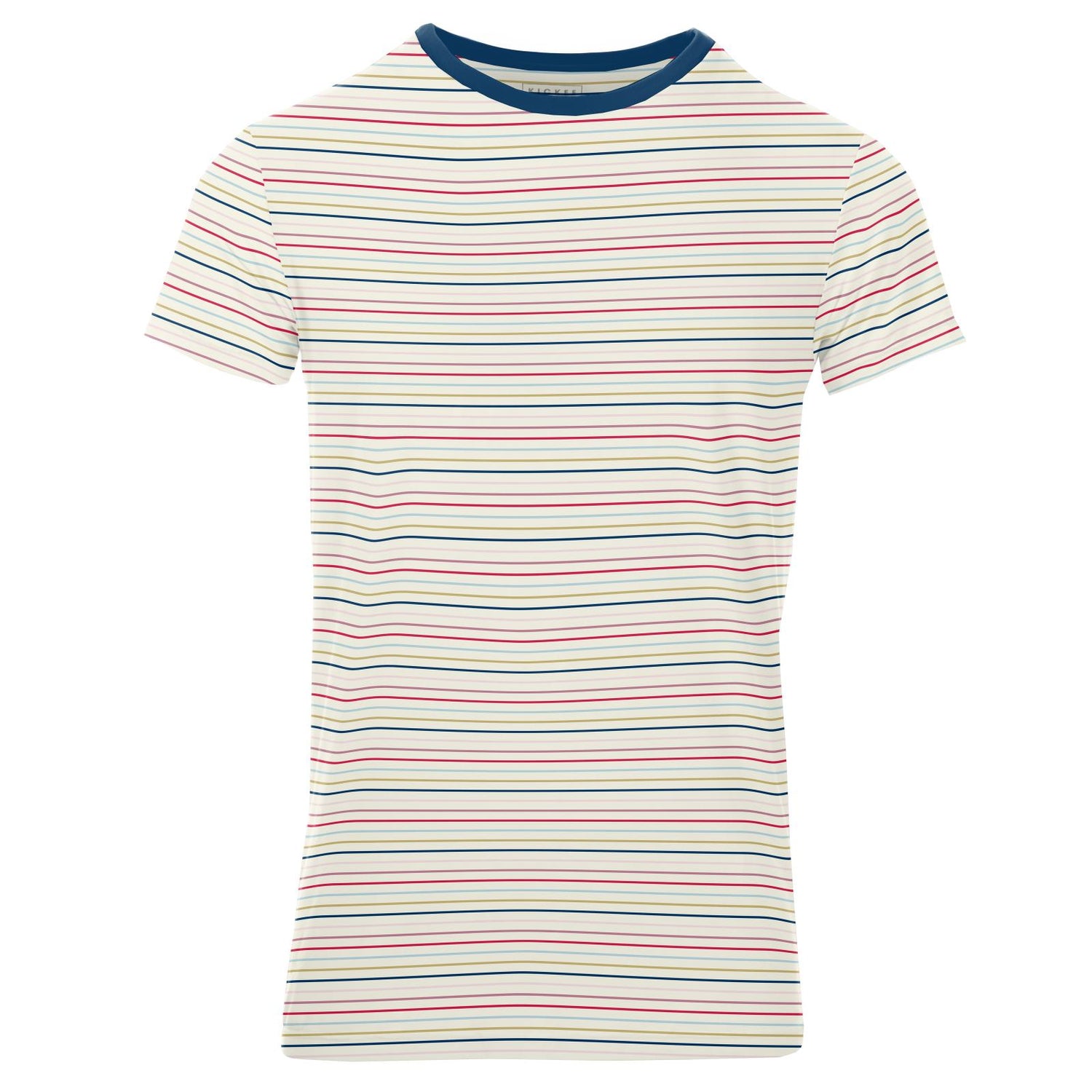 Men's Print Short Sleeve Luxe Crew Neck Tee in Everyday Heroes Multi Stripe