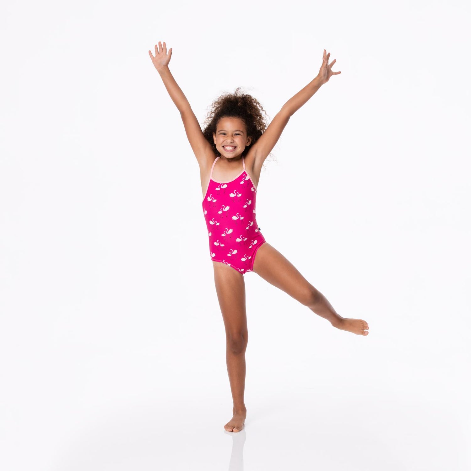 Print One-Piece Bathing Suit in Calypso Flamingos