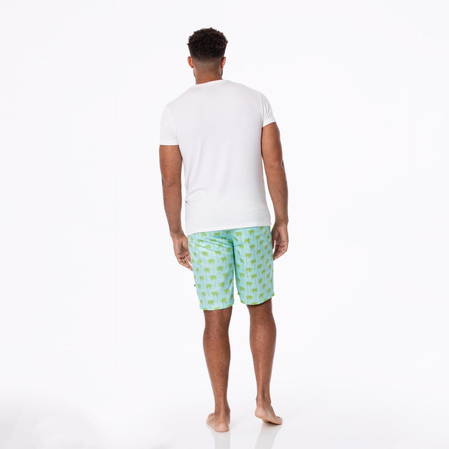 Men's Print Hybrid Swim Shorts in Summer Sky Palm Trees