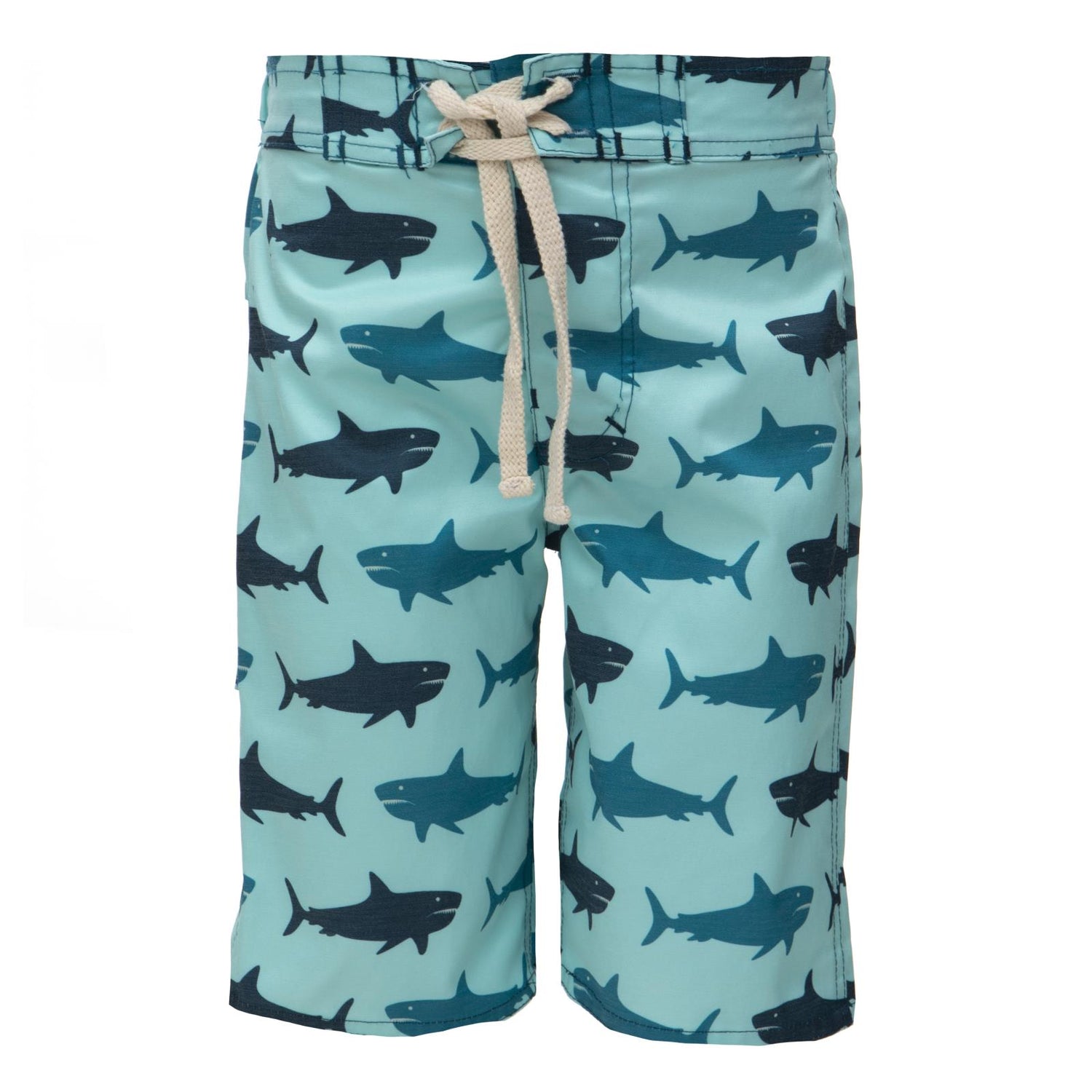 Print Boy's Swim Trunks in Summer Sky Megalodon