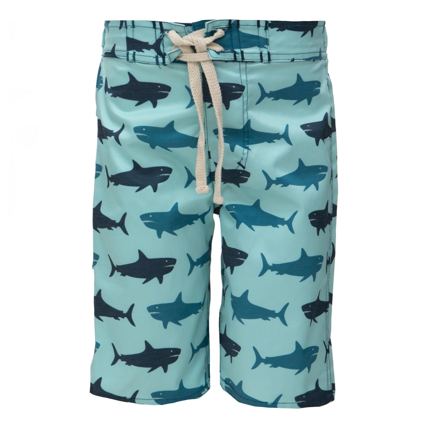 Print Boy's Swim Trunks in Summer Sky Megalodon