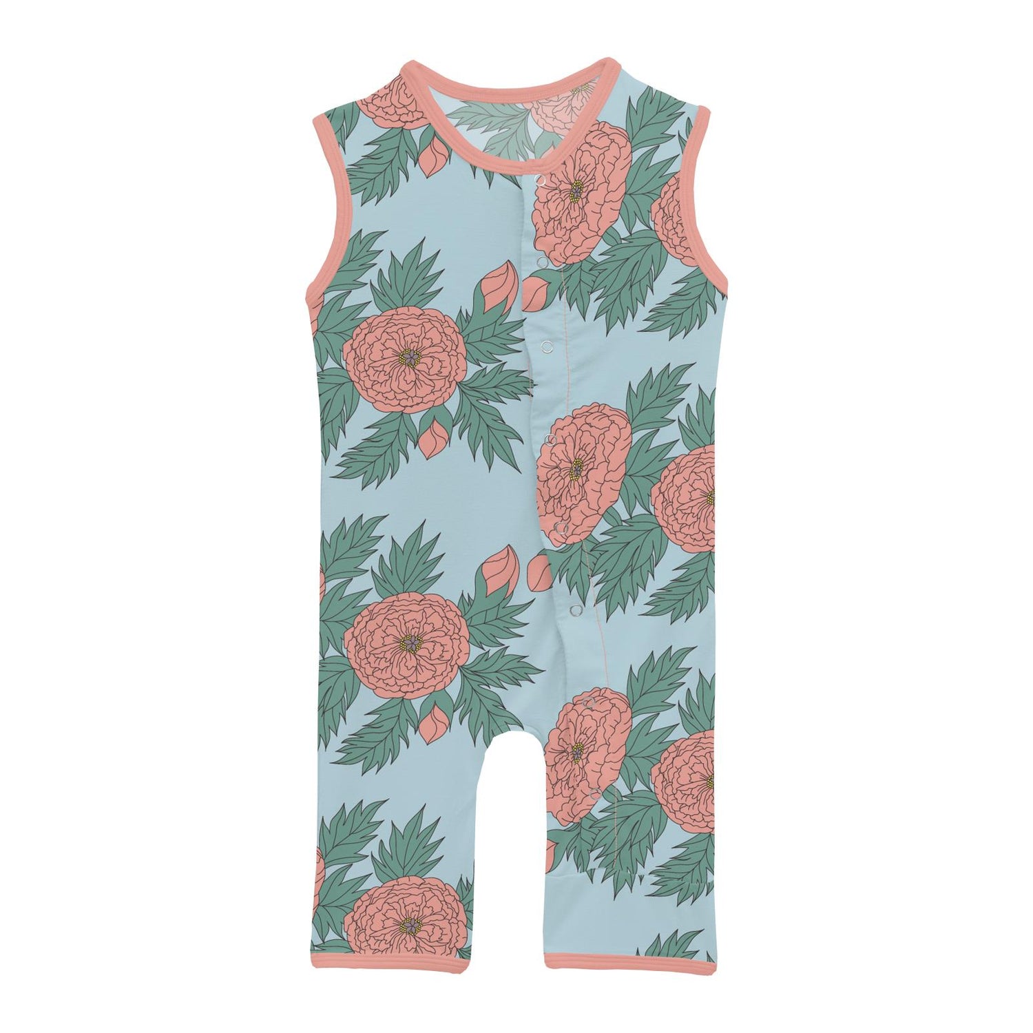 Print Tank Romper in Spring Sky Floral