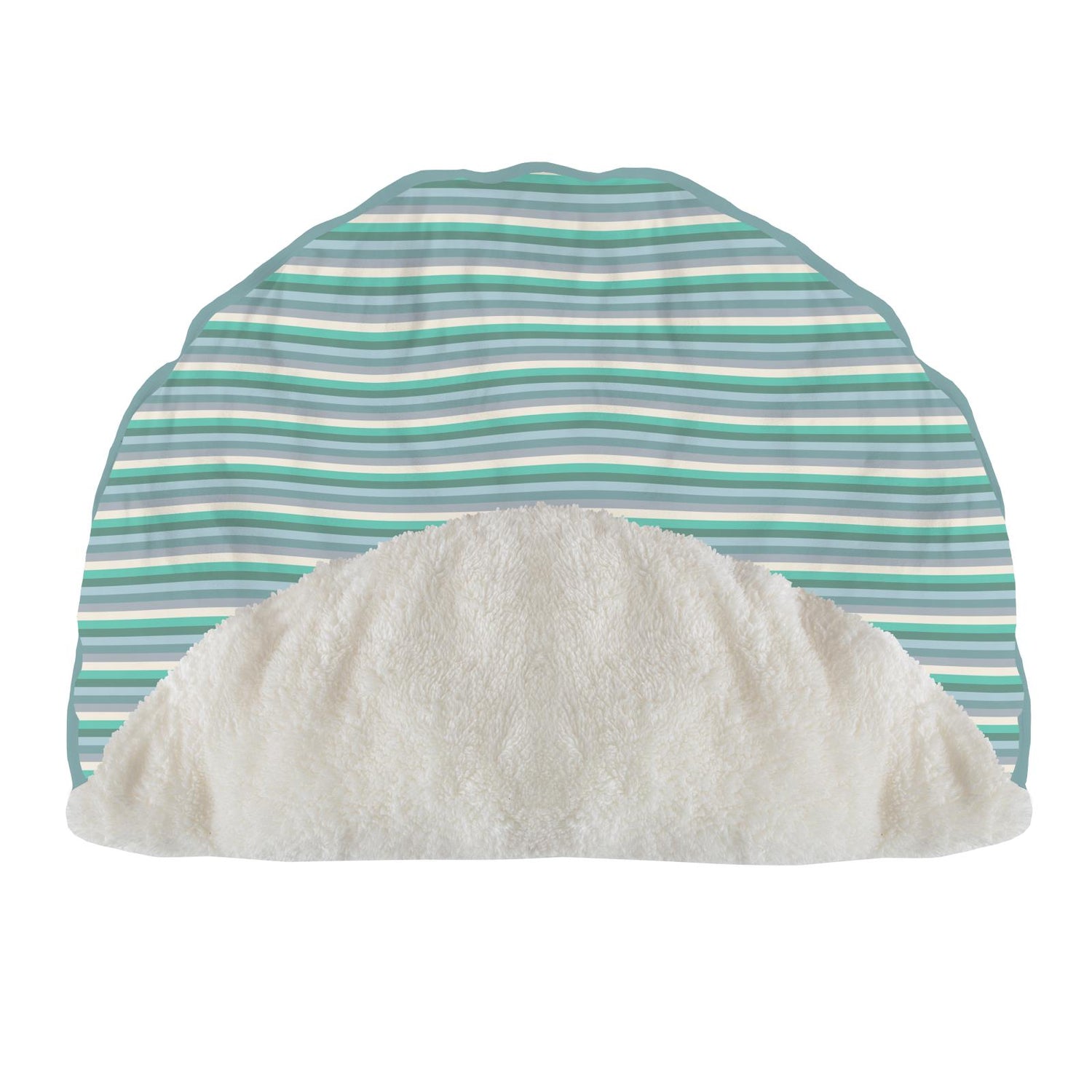 Print Sherpa-Lined Fluffle Playmat in April Showers Stripe