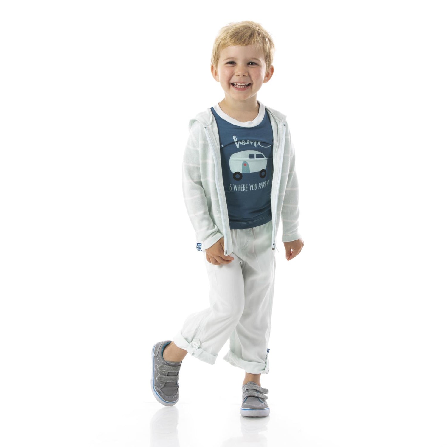 Woven Roll-Up Pants in Fresh Air