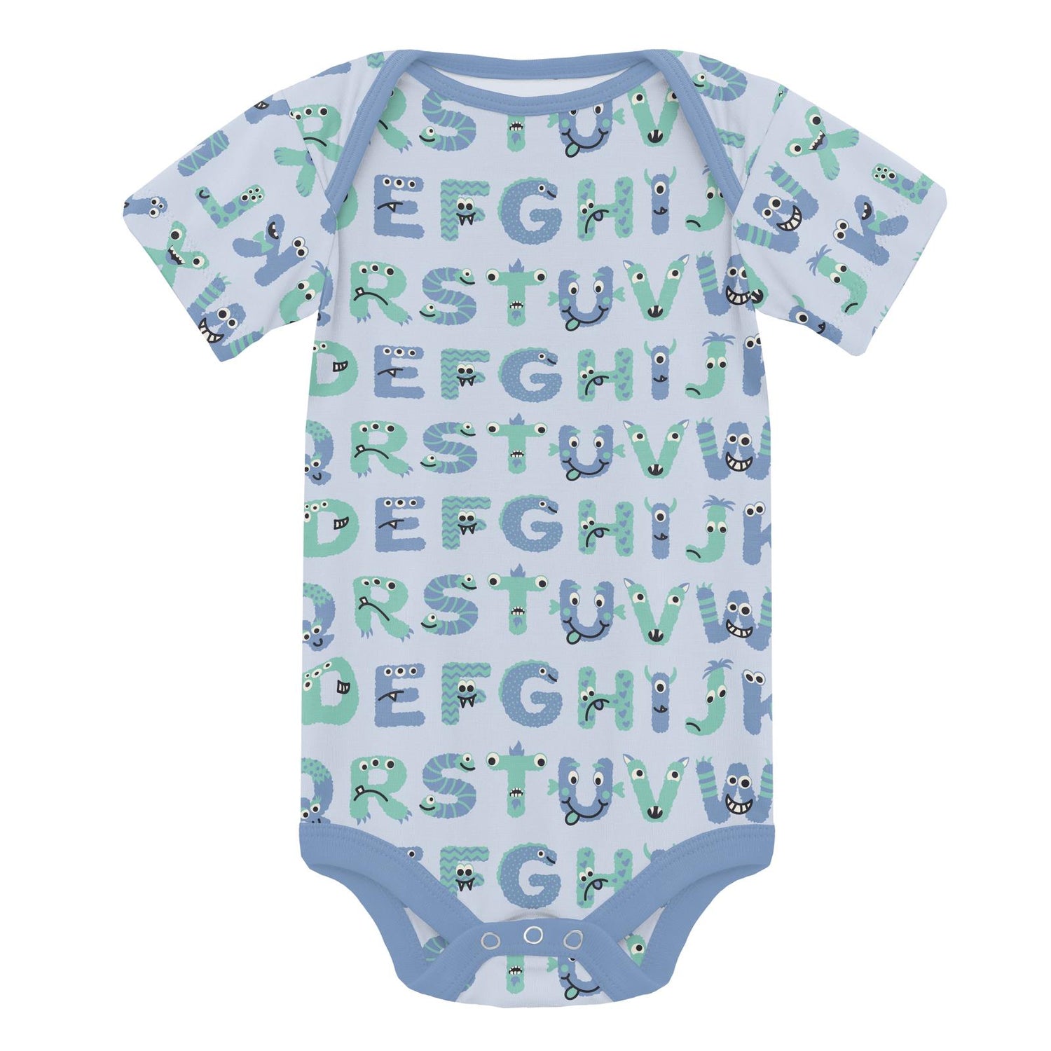 Print Short Sleeve One Piece in Dew ABC Monsters