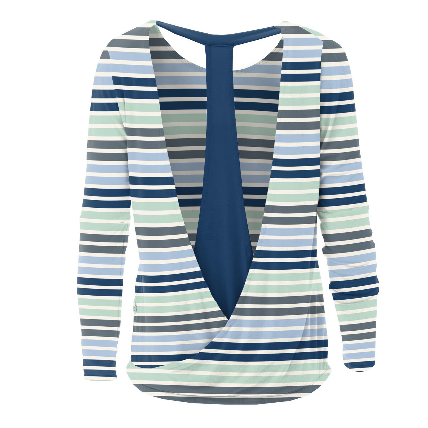 Women's Print Open Back Top in Fairground Stripe