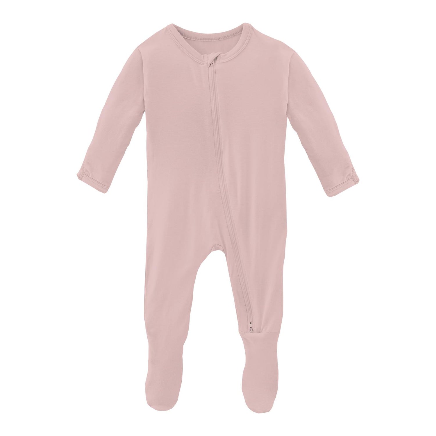 Footie with 2 Way Zipper in Baby Rose