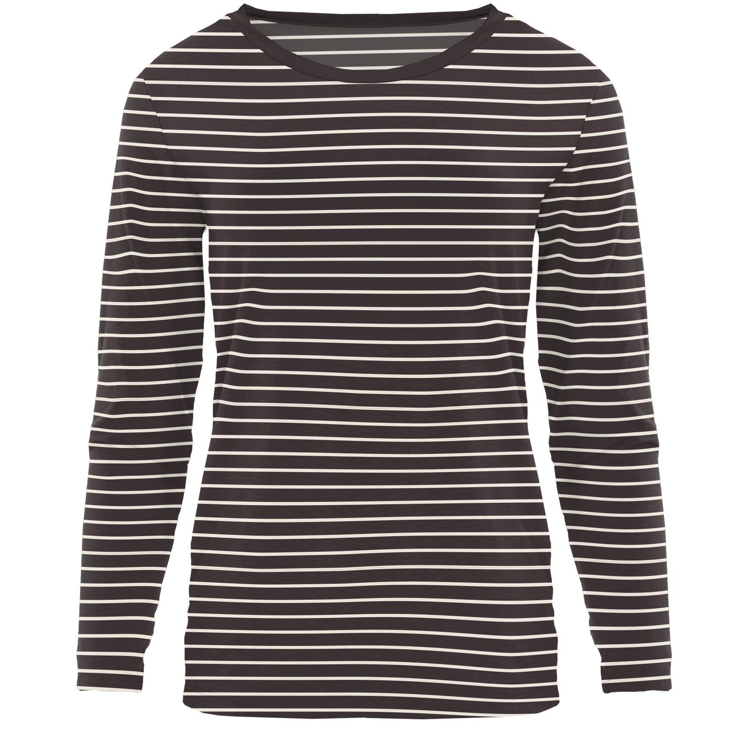 Women's Print Long Sleeve Loosey Goosey Tee in 90's Stripe