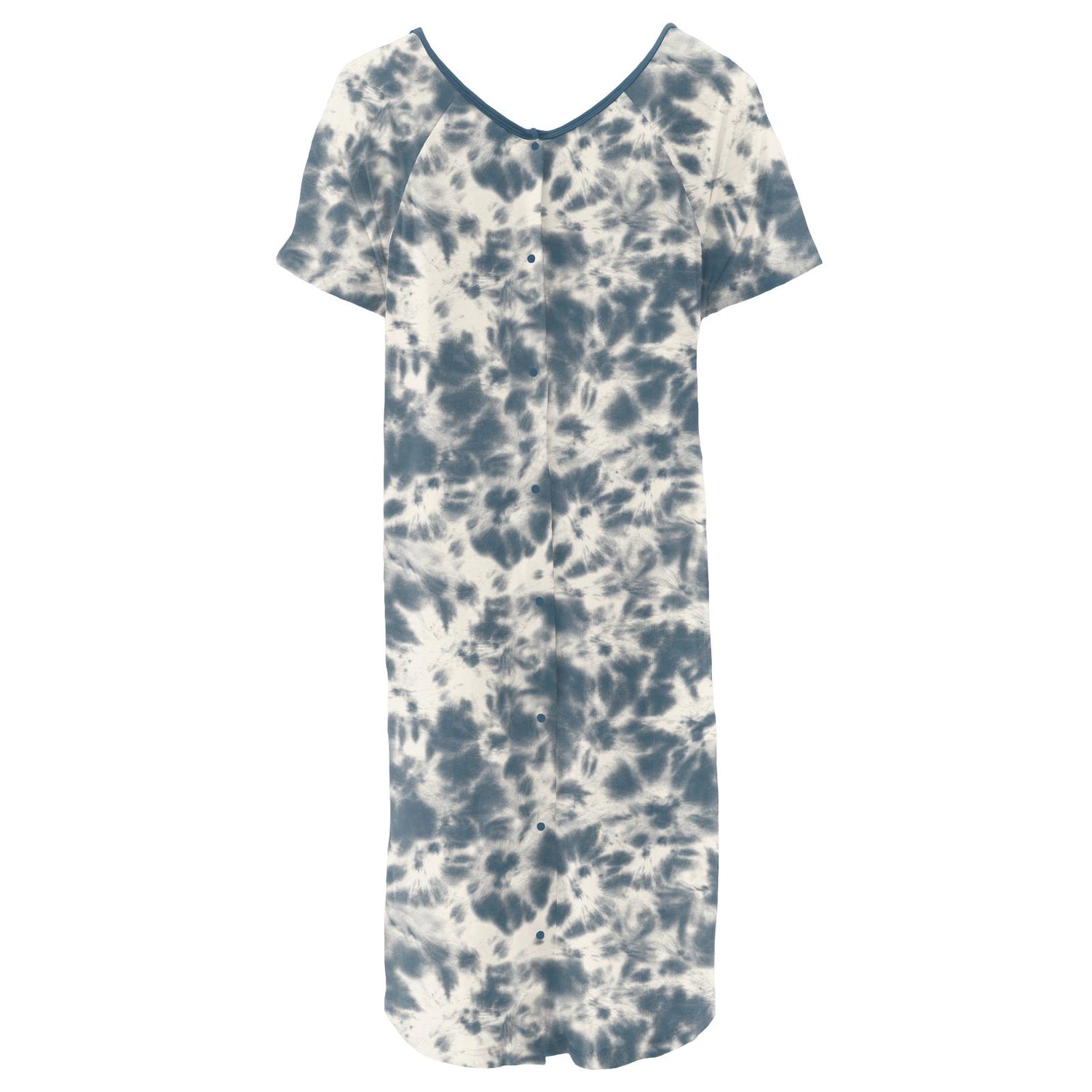 Women's Print Hospital Gown in Deep Sea Tie Dye