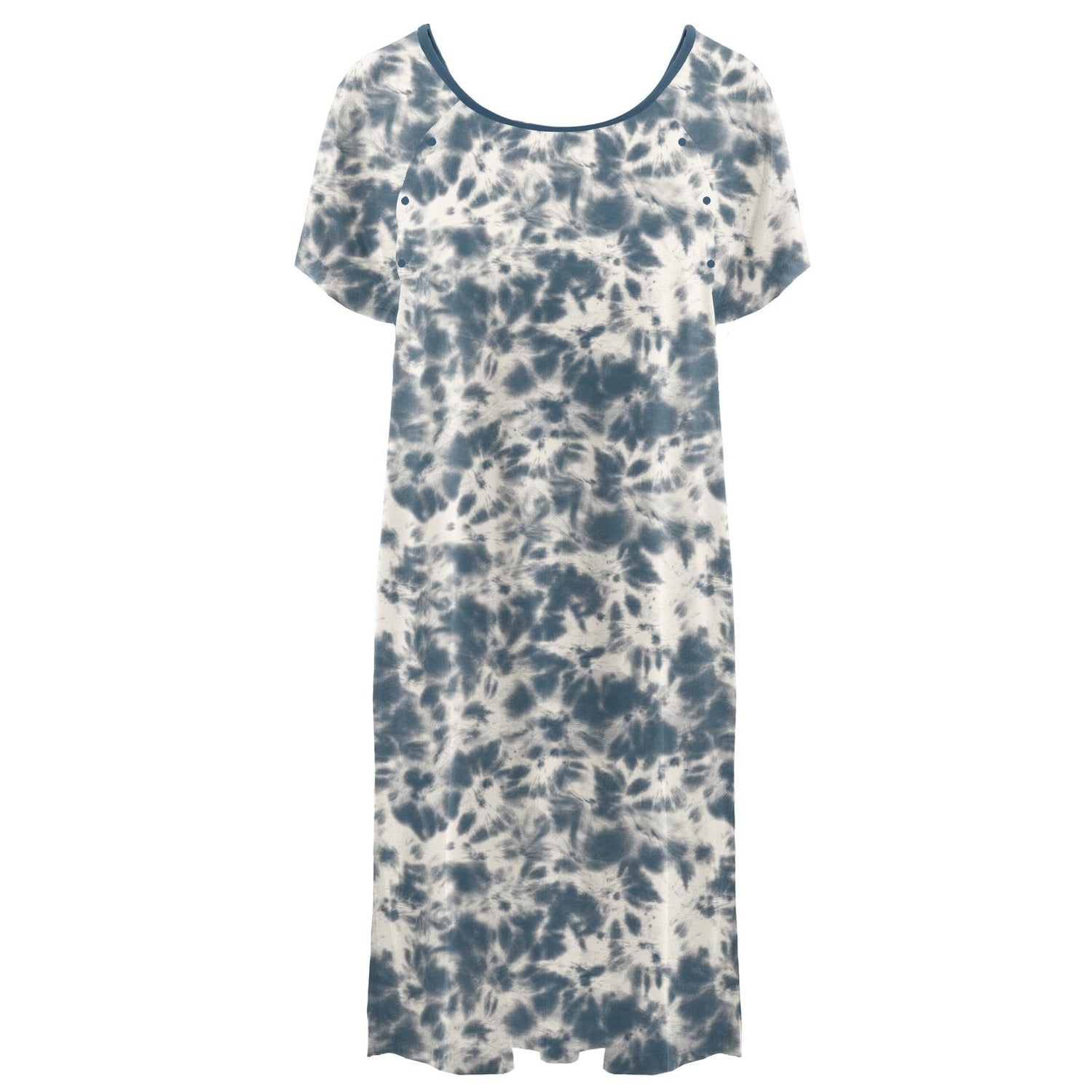 Women's Print Hospital Gown in Deep Sea Tie Dye