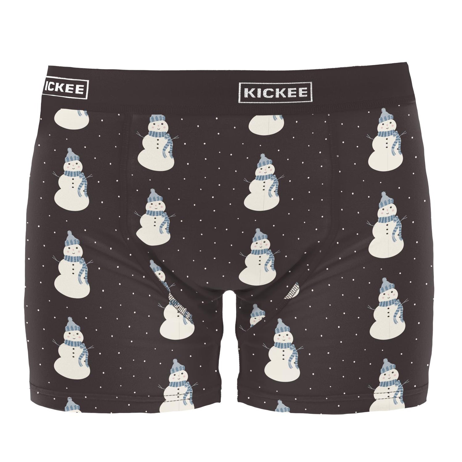Men's Print Boxer Brief in Midnight Snowman