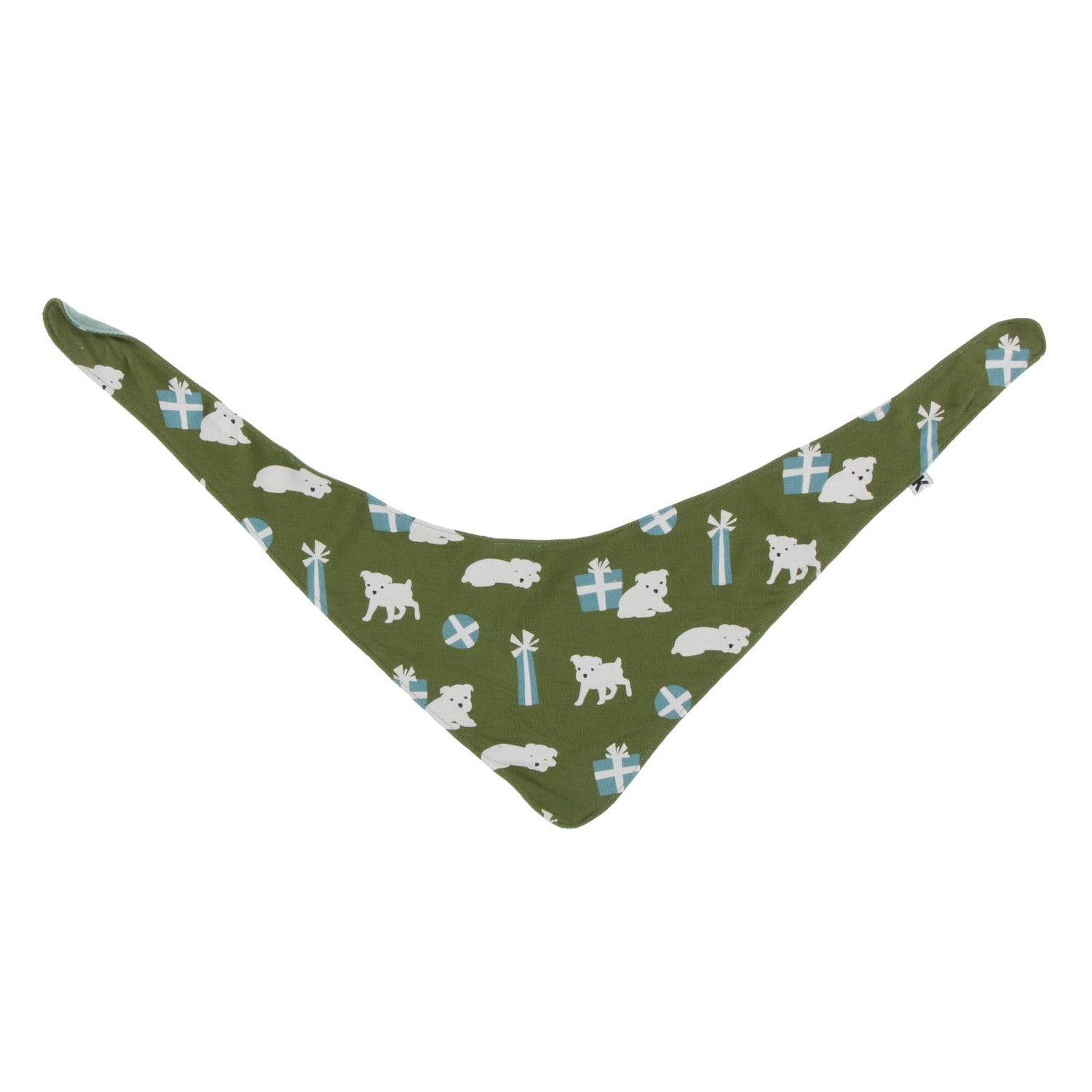Print Dog Bandana in Moss Puppies and Presents