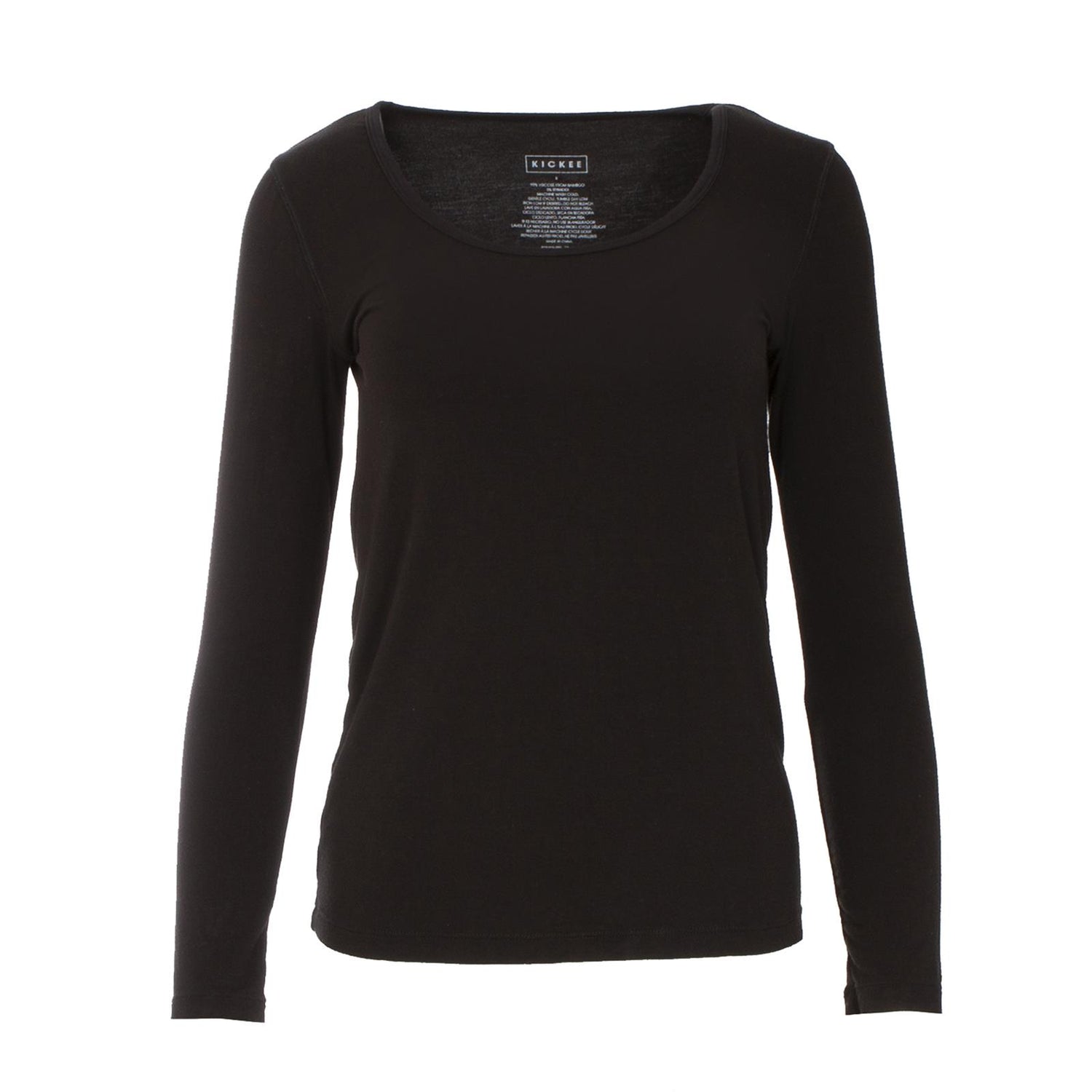 Women's Long Sleeve Scoop Neck Tee in Zebra
