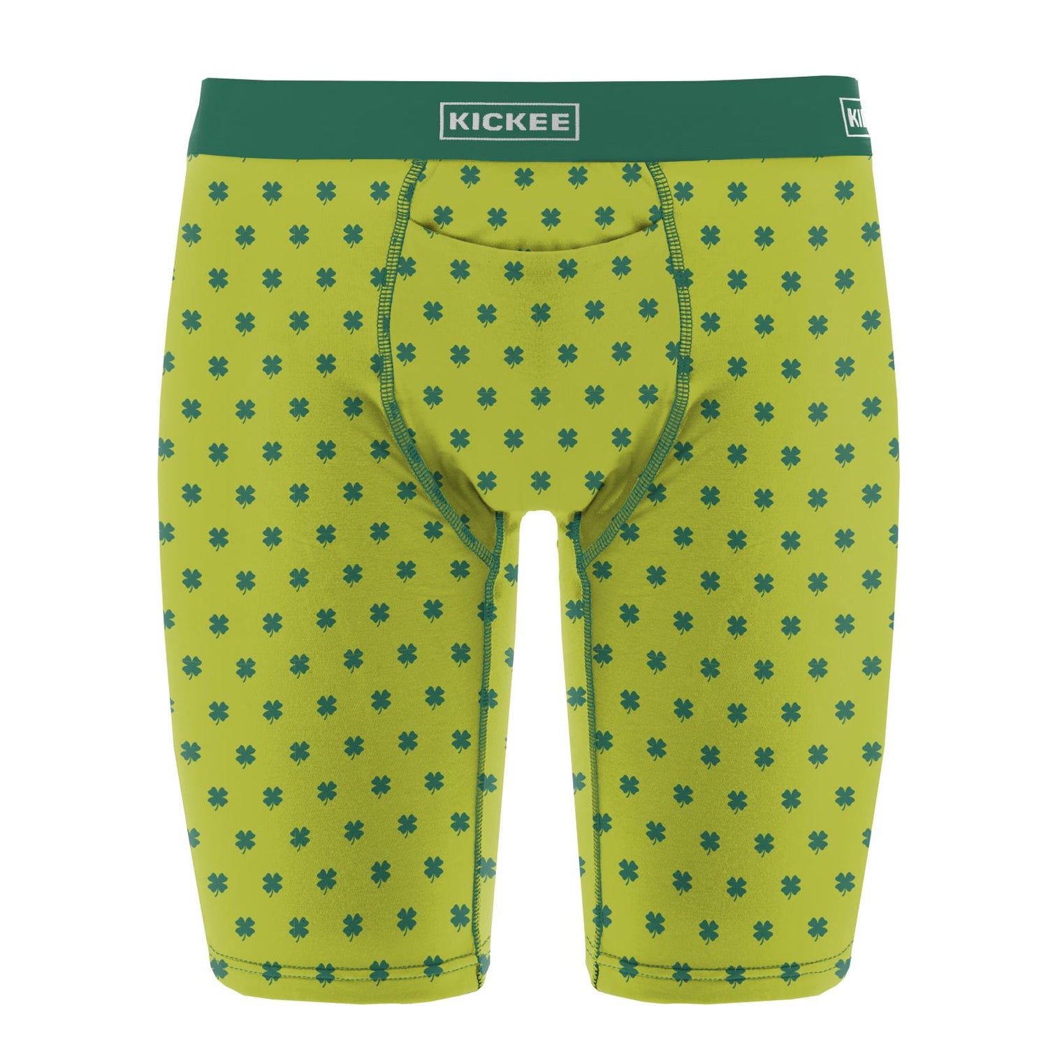 Men's Print Long Boxer Brief with Top Fly in Meadow Clover
