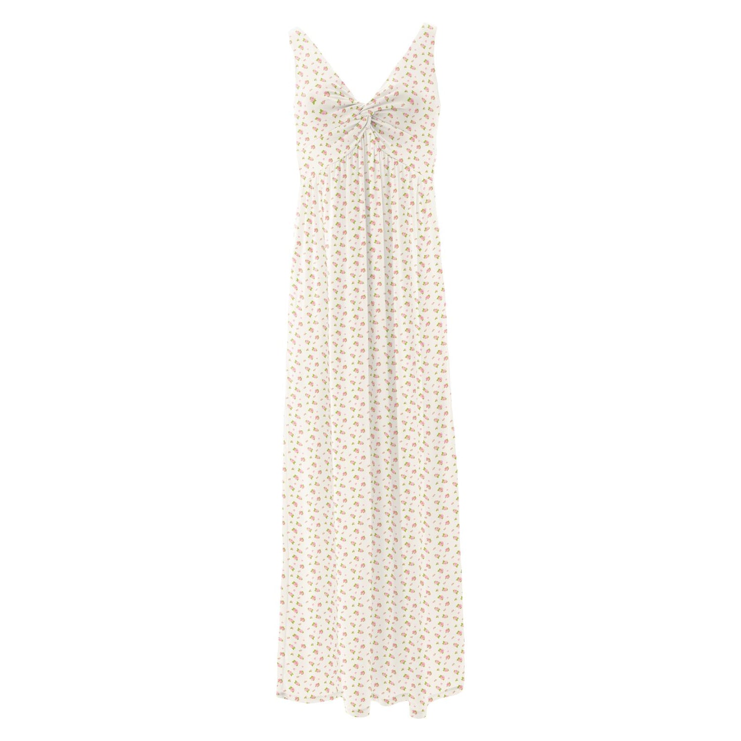 Women's Print Simple Twist Nightgown in Natural Buds