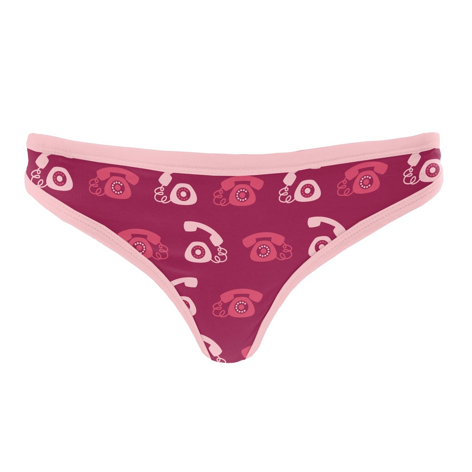 Women's Print Classic Thong in Berry Telephone