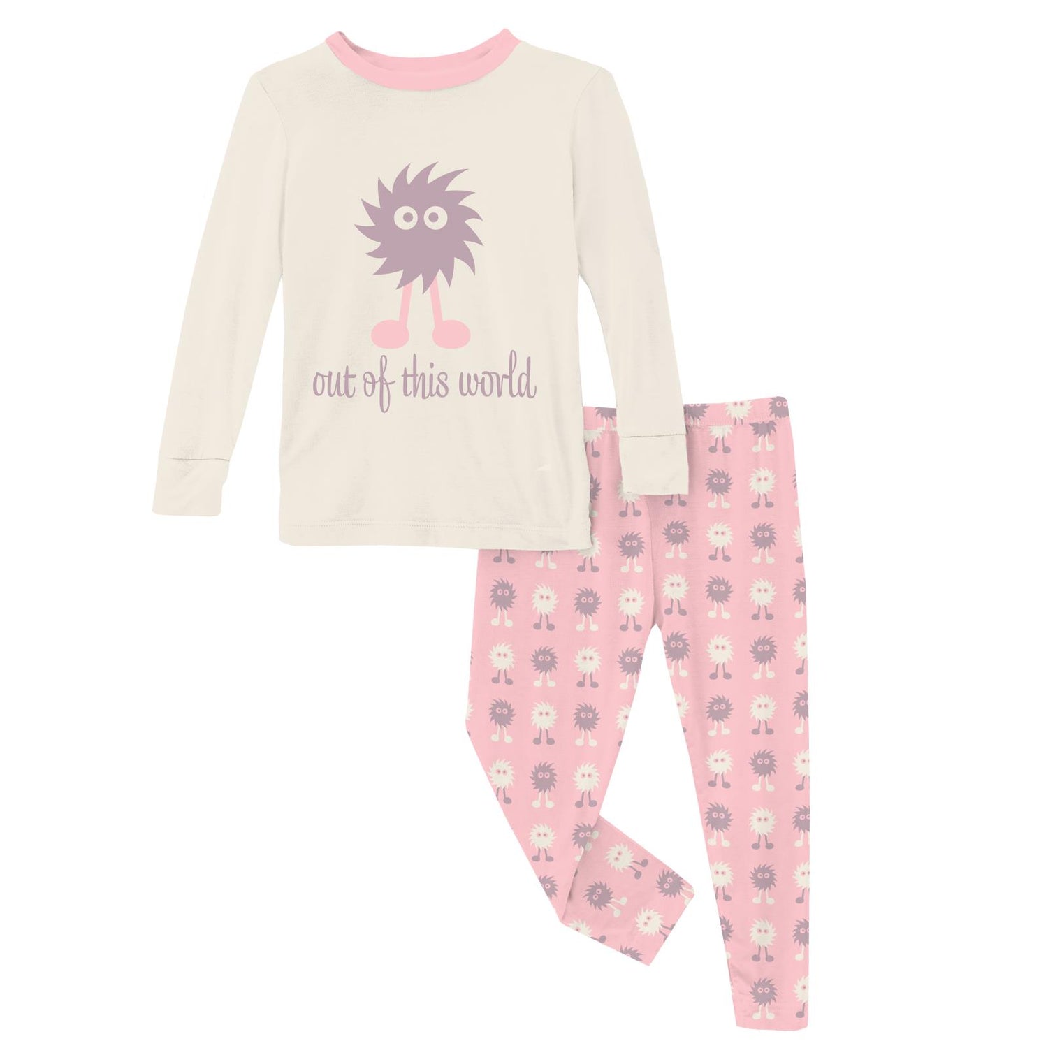 Long Sleeve Graphic Tee Pajama Set in Lotus Alien