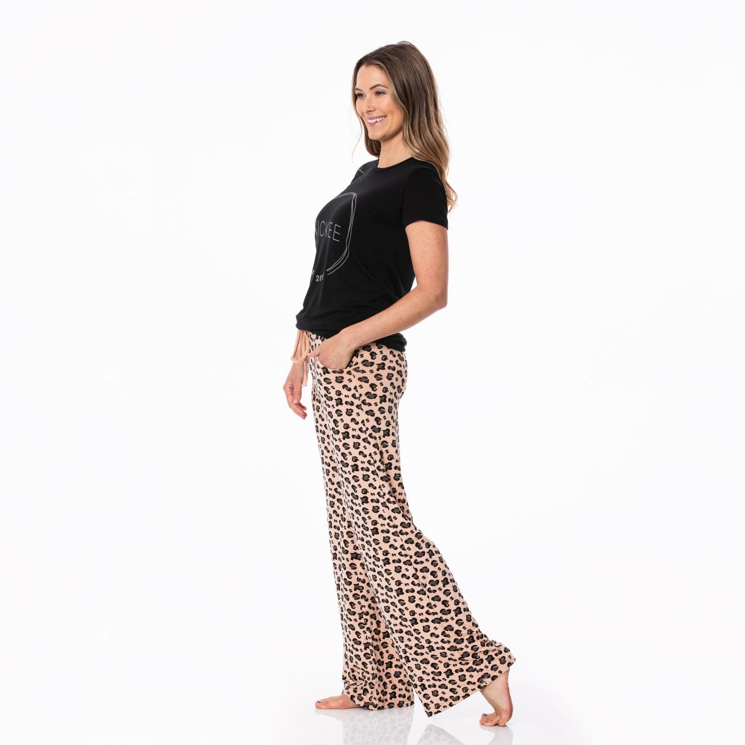 Women's Print Lounge Pants in Suede Cheetah Print