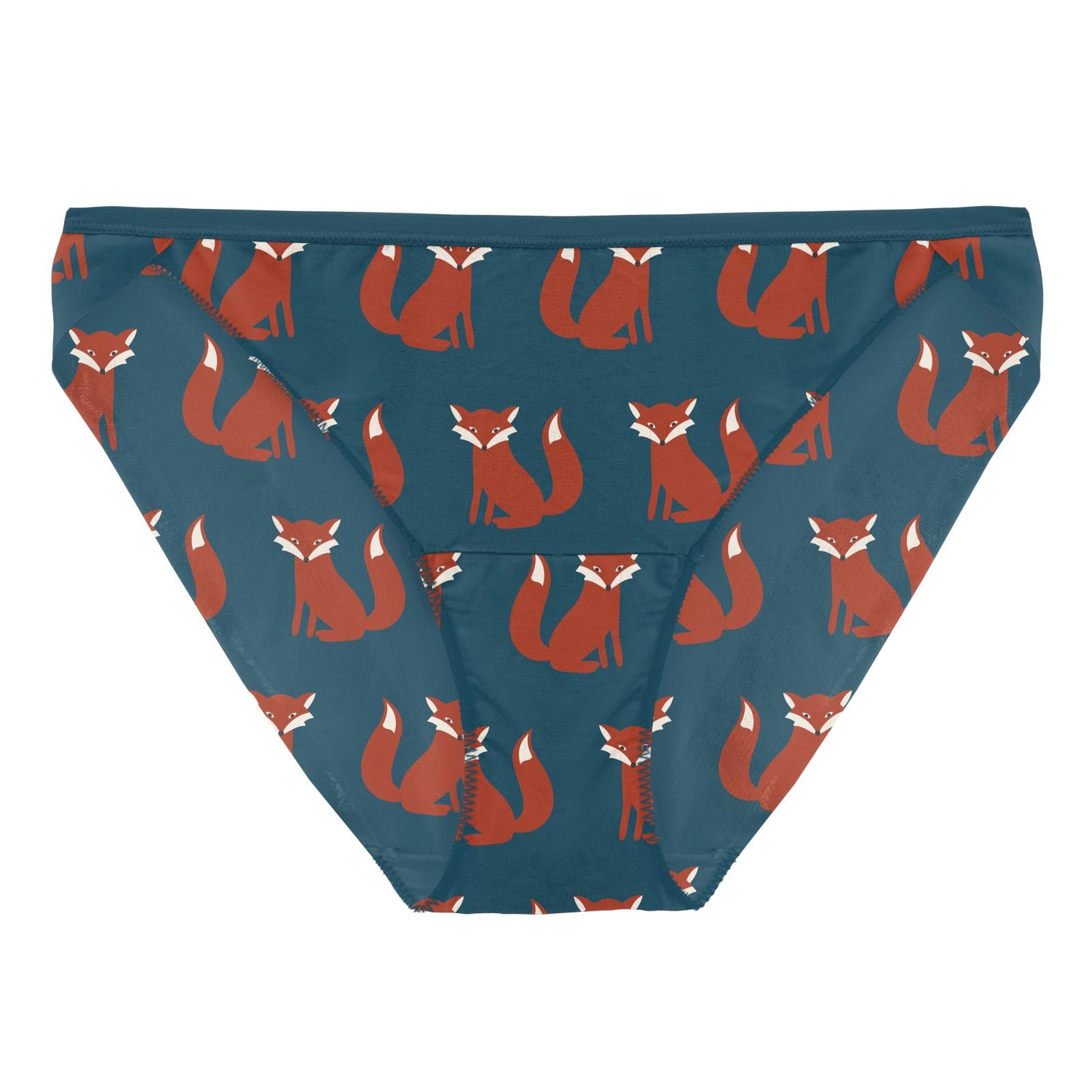 Women's Print Bikini Brief in Peacock Fox
