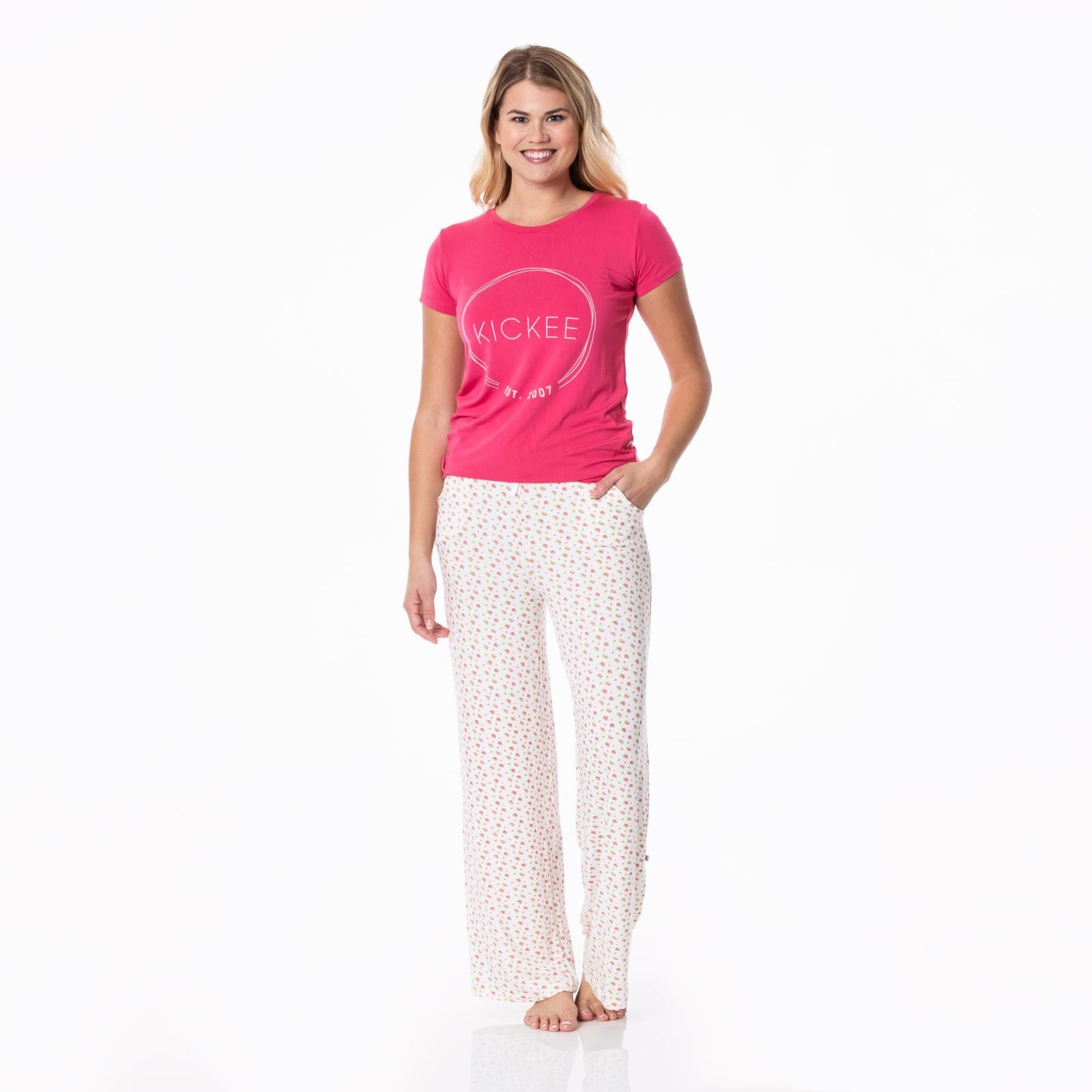 Women's Graphic Short Sleeve Loosey Goosey Tee in Winter Rose KicKee