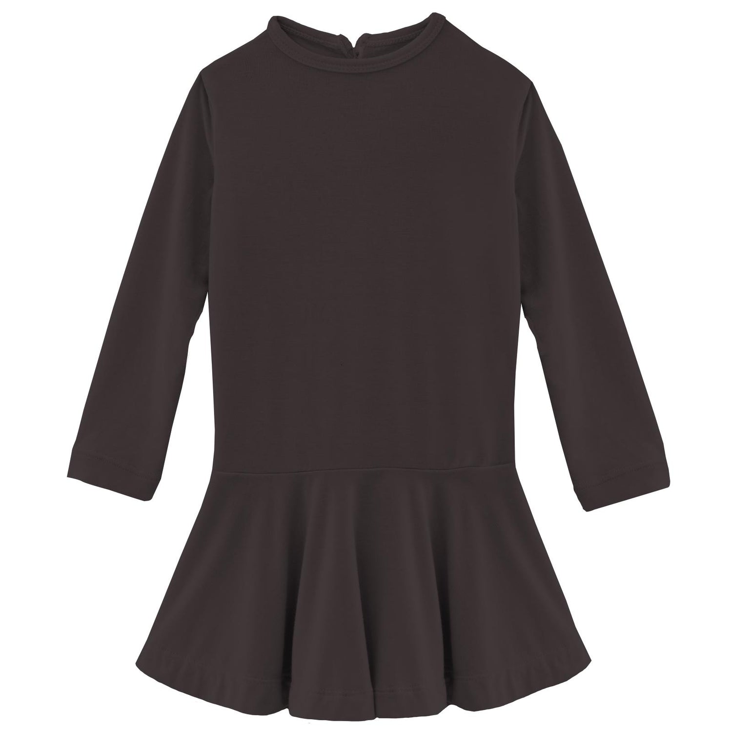 Long Sleeve Luxe Keyhole Dress in Midnight