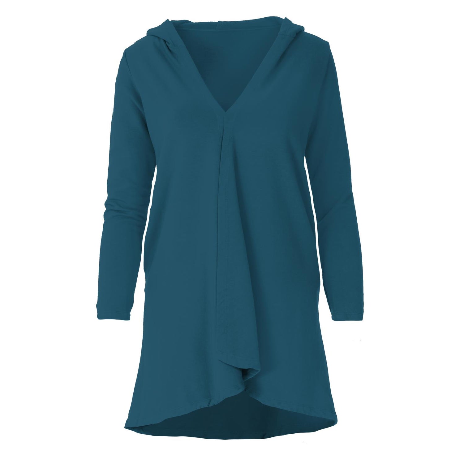 Women's Fleece Hooded Cardigan with Pockets in Peacock