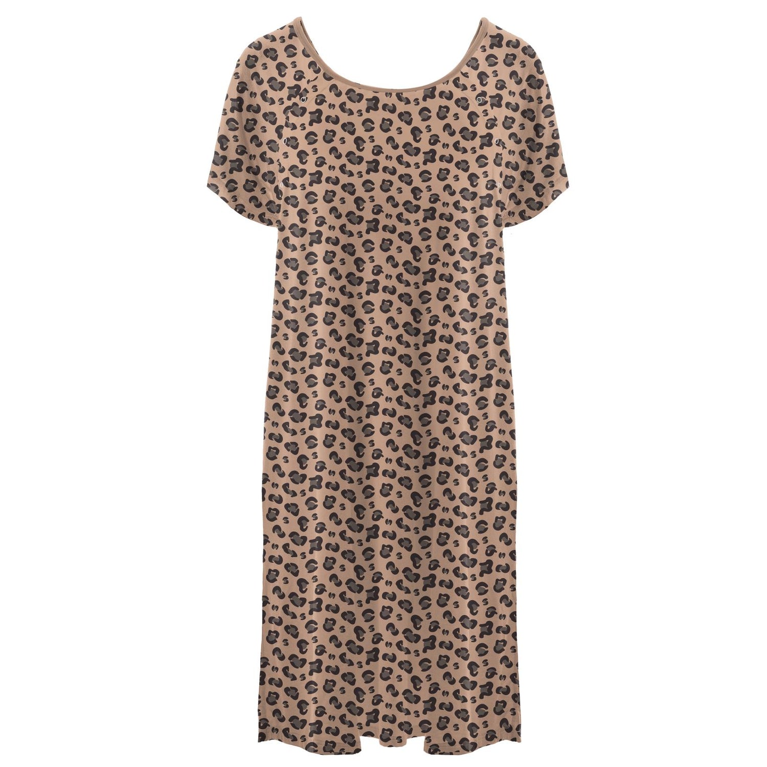 Women's Print Hospital Gown in Suede Cheetah Print