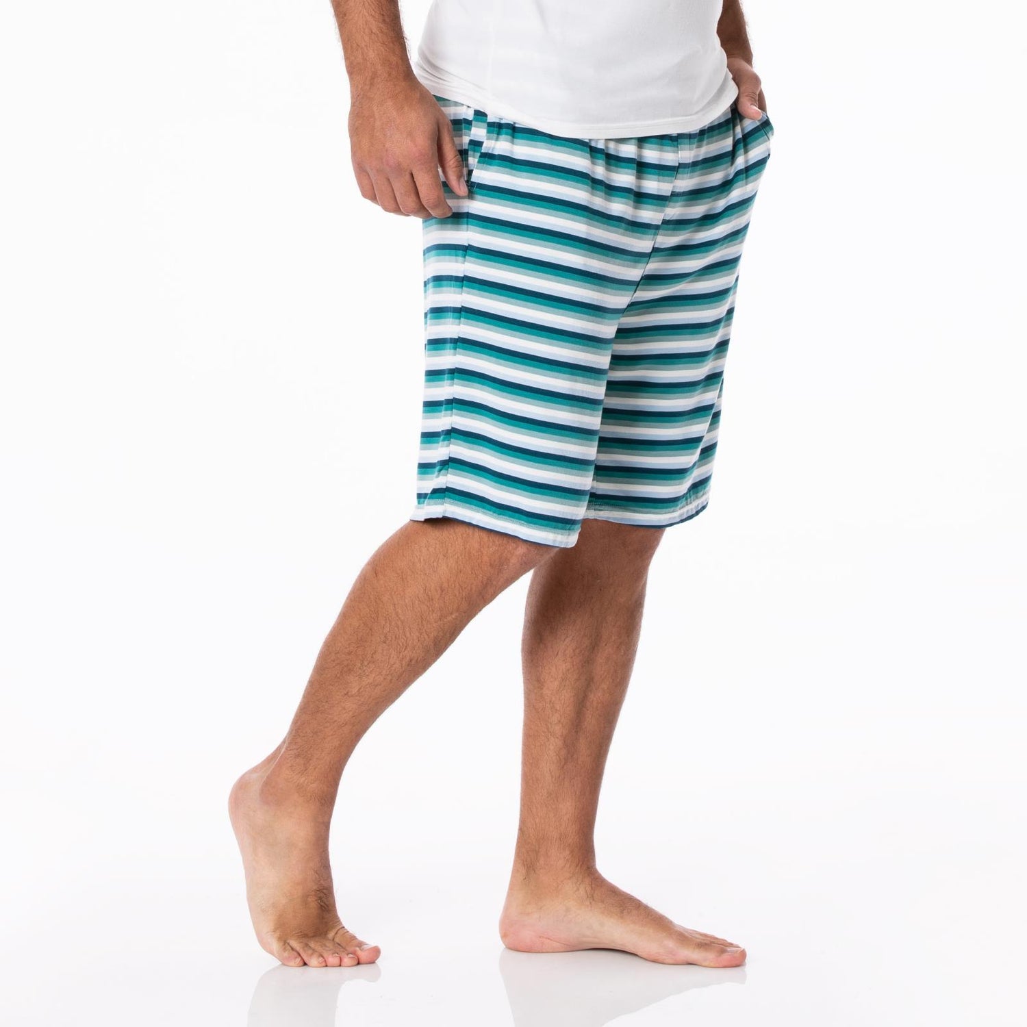 Men's Print Lounge Shorts in Dino Stripe