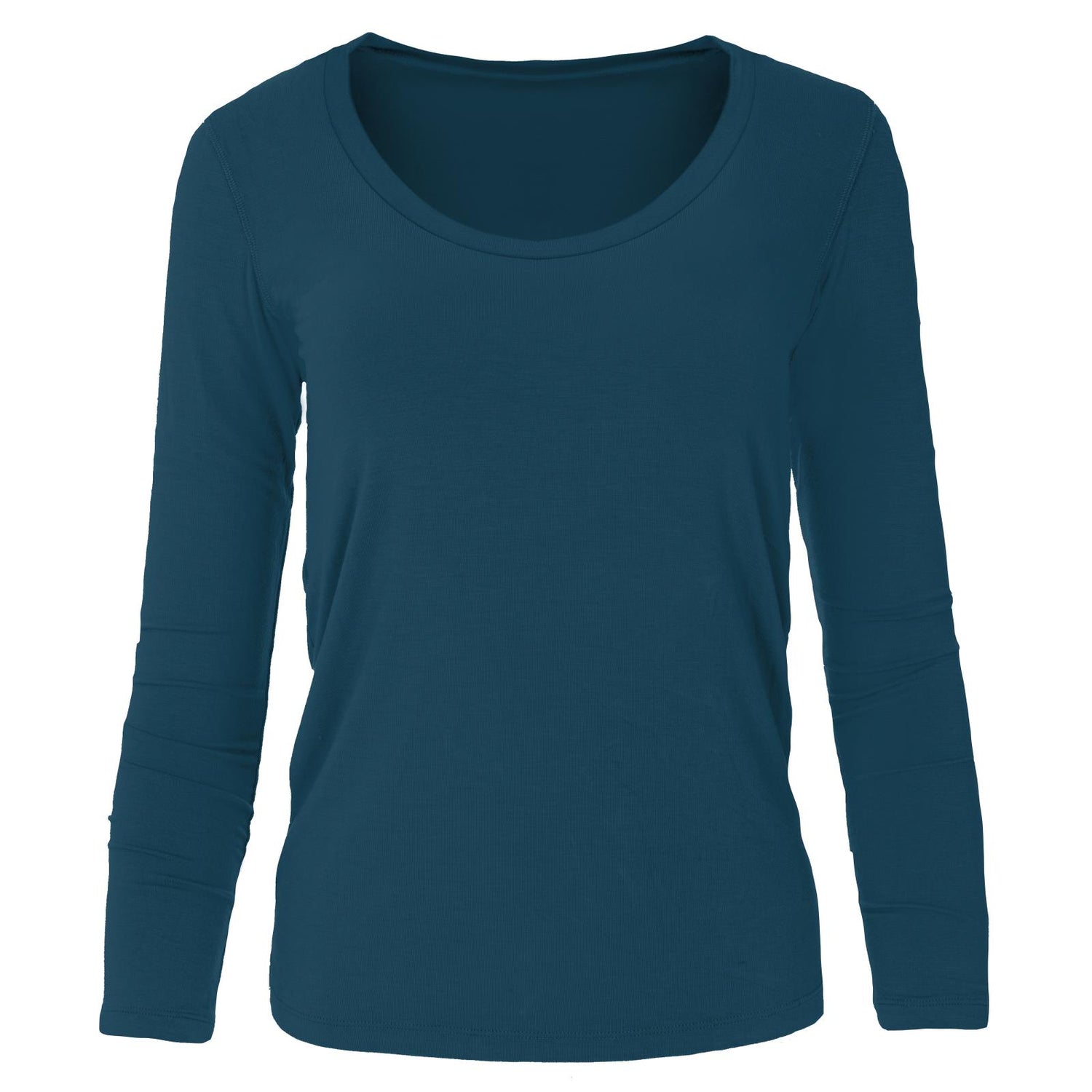 Women's Long Sleeve Scoop Neck Tee in Peacock