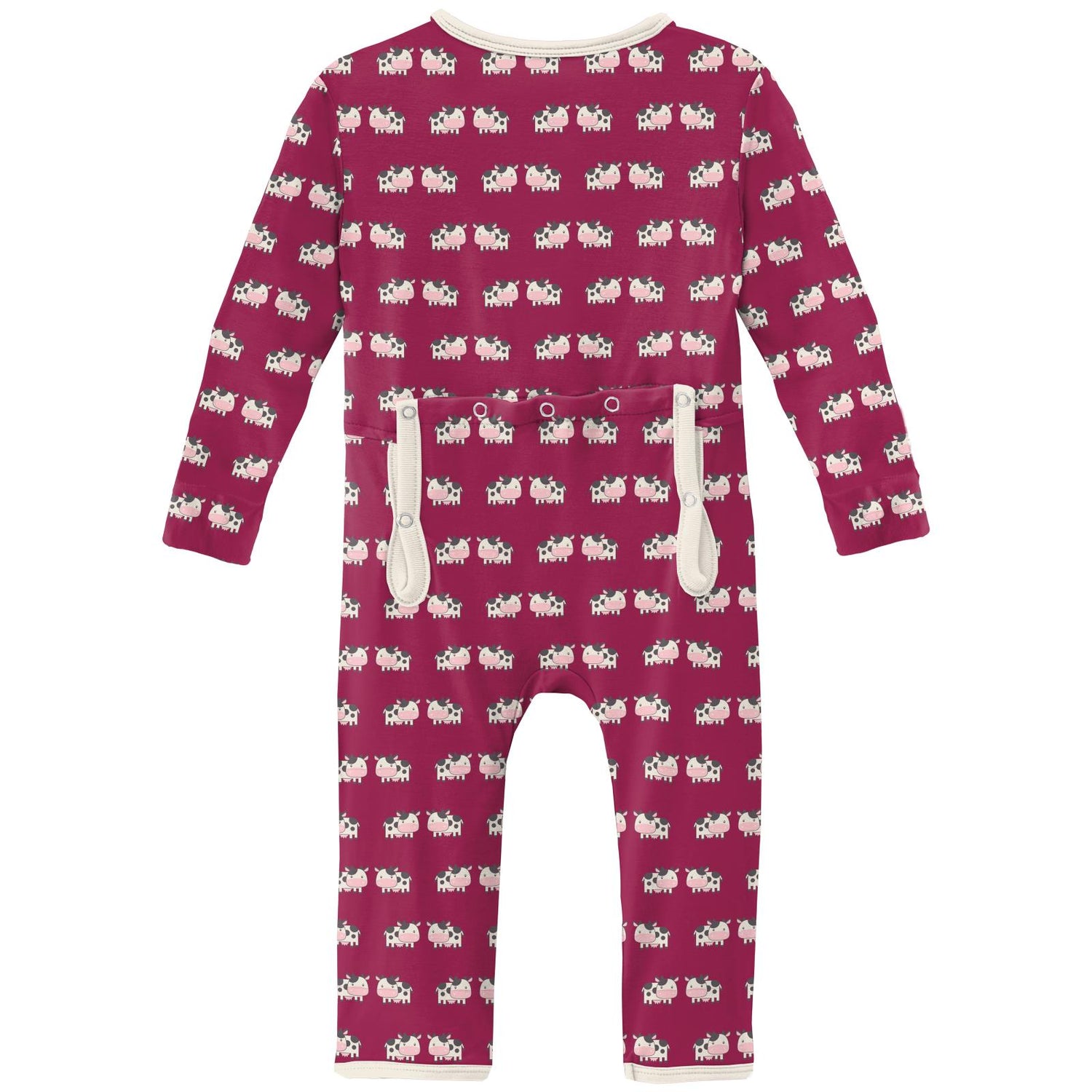 Print Coverall with Snaps in Berry Cow