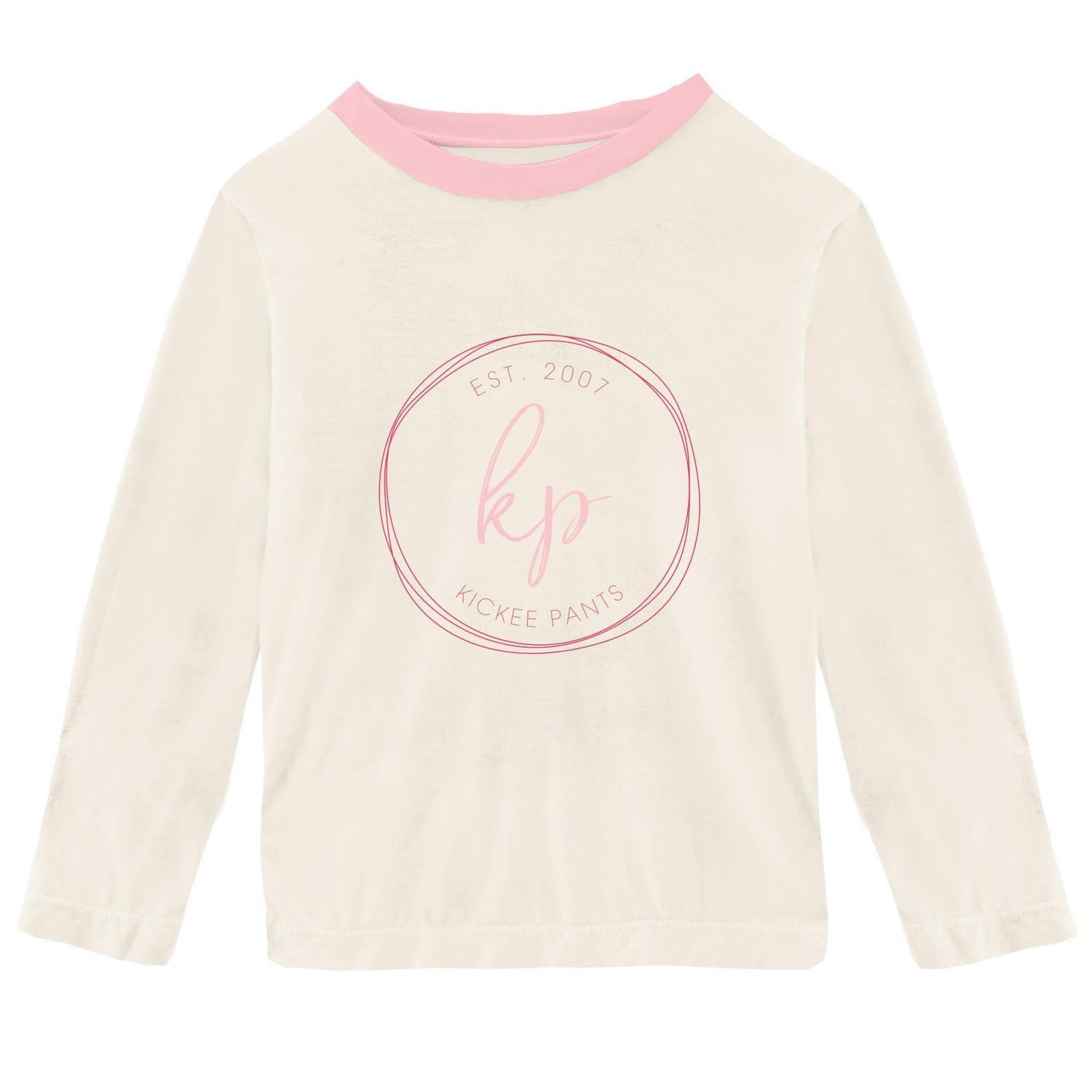 Long Sleeve Tailored Fit Graphic Tee in Natural KicKee