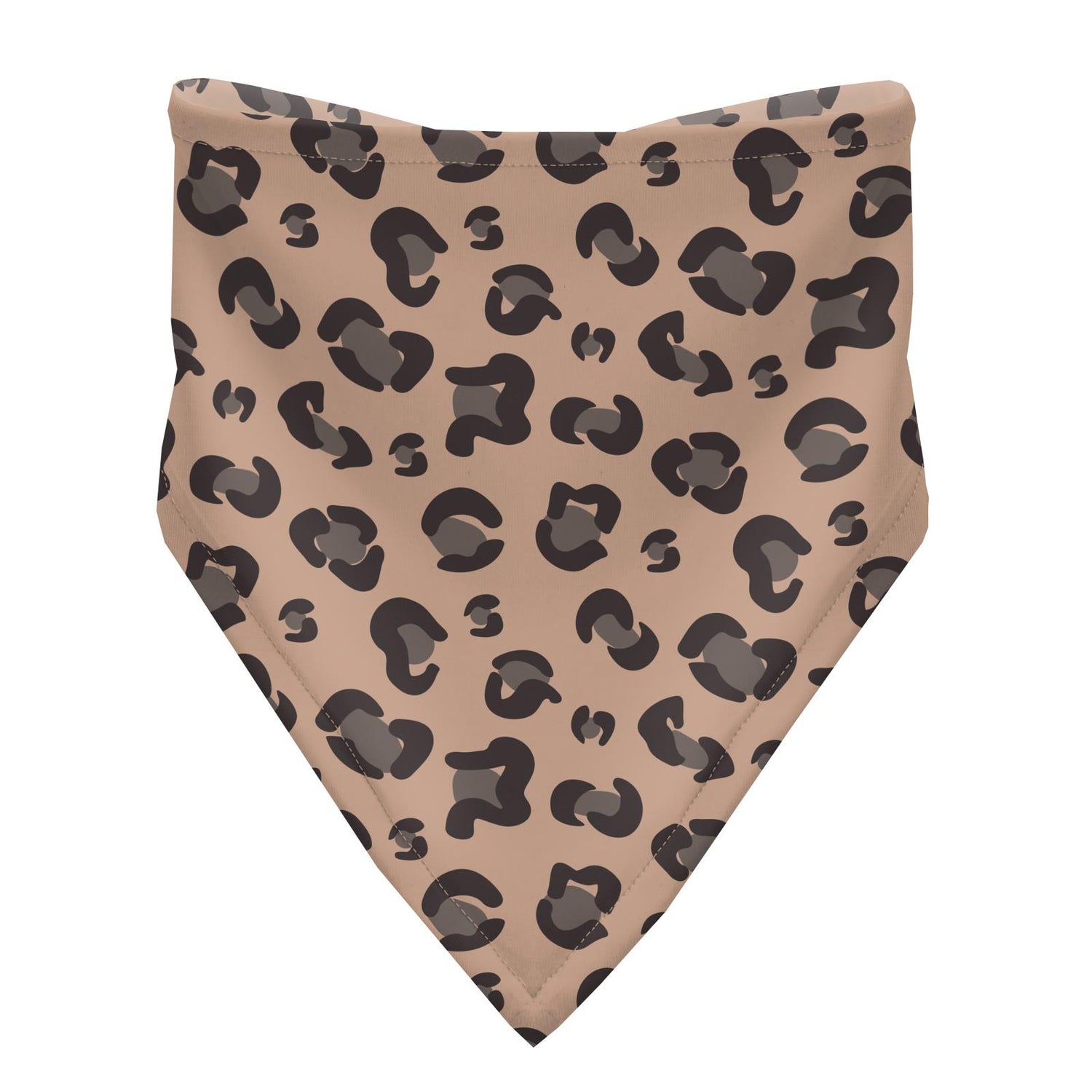 Print Bandana Bib in Suede Cheetah Print