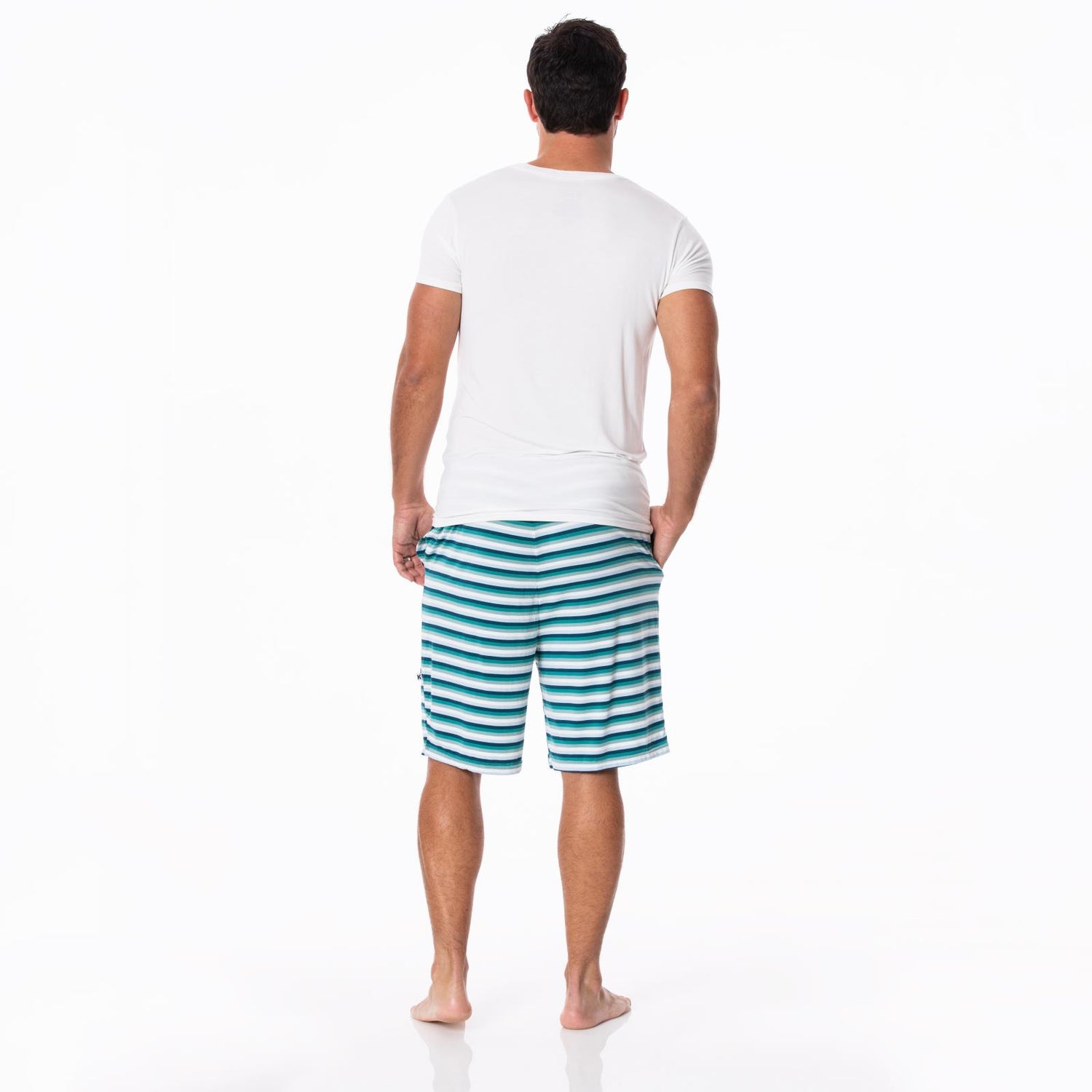 Men's Print Lounge Shorts in Dino Stripe