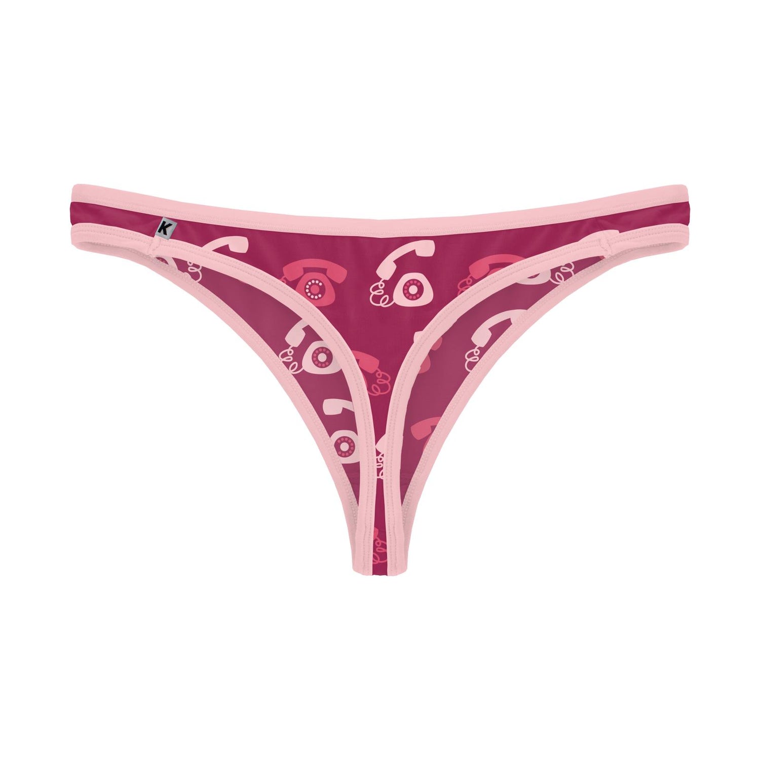 Women's Print Classic Thong in Berry Telephone